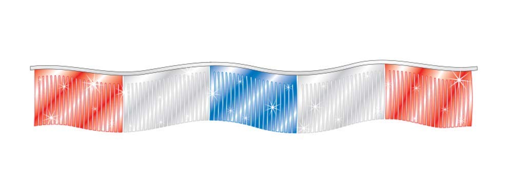 Metallic Fringe Pennant Streamer - Red, Silver & Blue Party Decorations | 60 ft Long Garland for Birthday, Wedding & Holiday Celebrations | Outdoor & Indoor Festive Decor