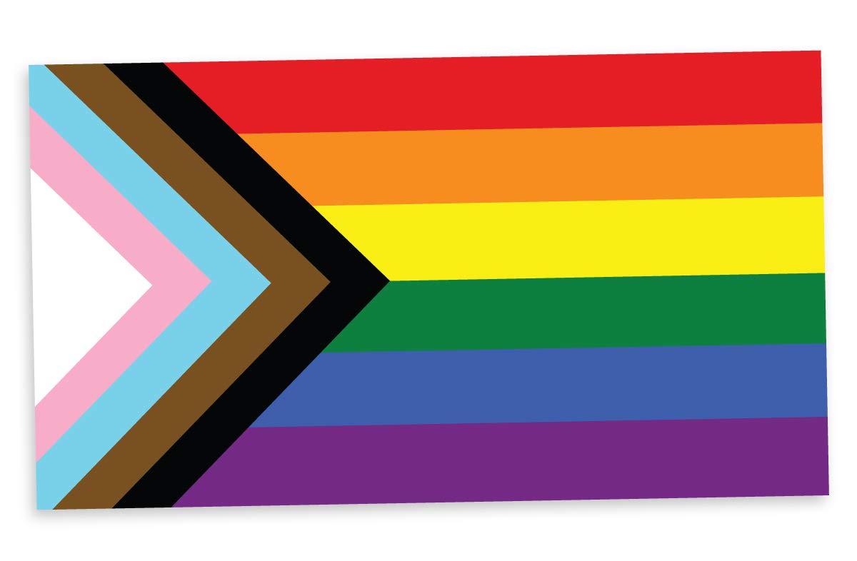 LGBTQ Pride Flag Vinyl Decal Sticker - 2 Inch (2 Pack) for Progress, POC & Transgender Support - Perfect for Laptops, Cars, Windows & LGBTQ Ally Showcase