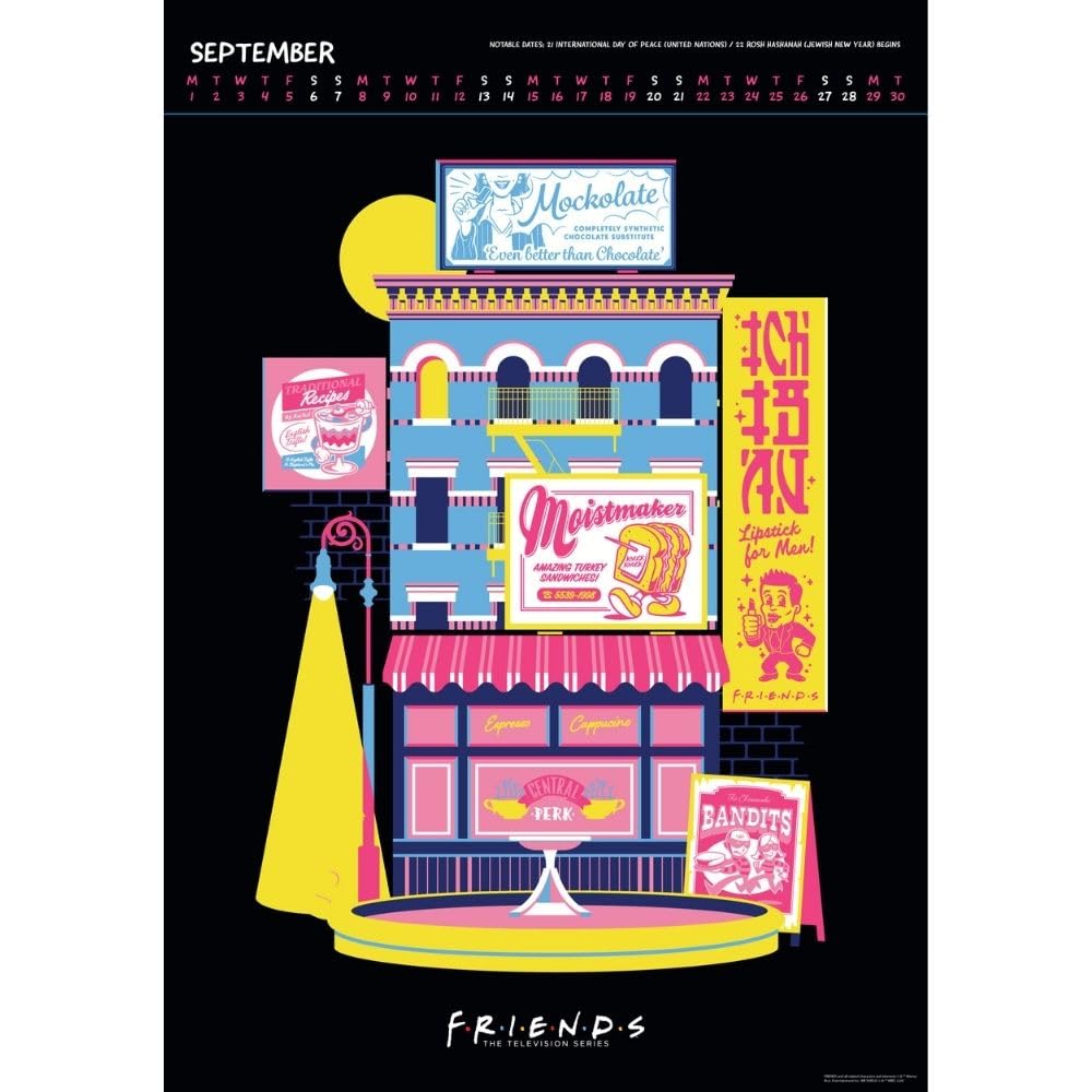 2025 Friends TV Show Wall Calendar - 12-Month A3 Deluxe Hanging Calendar with Spiral Binding | Perfect for Office, Home Decor & Fan Gifts