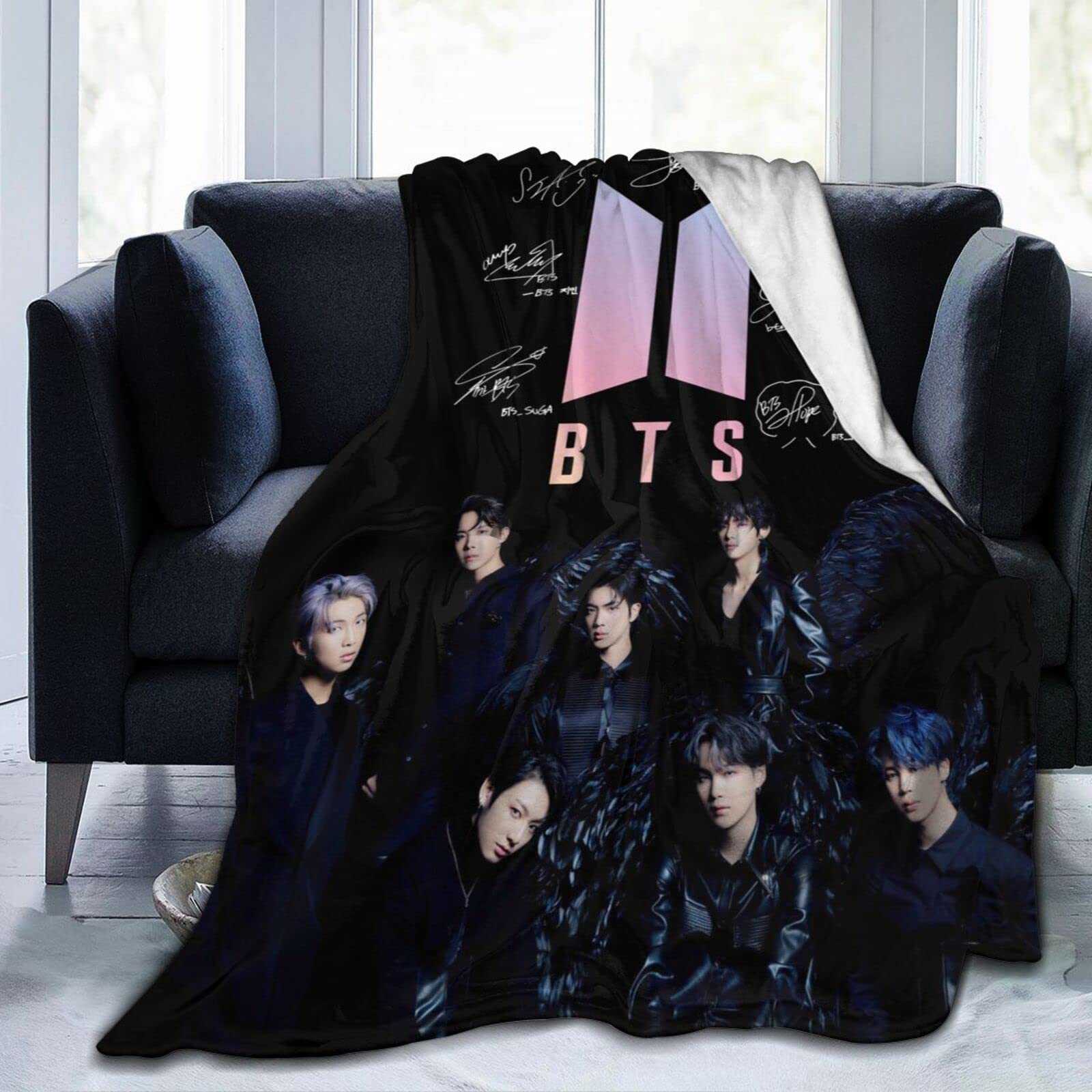 Fleiyd Kpop Dynamite Throw Blanket - Ultra Soft Flannel Blanket 50x40 Inches - Perfect for Kpop Fans, Home Decor, Sofa & Bed Use