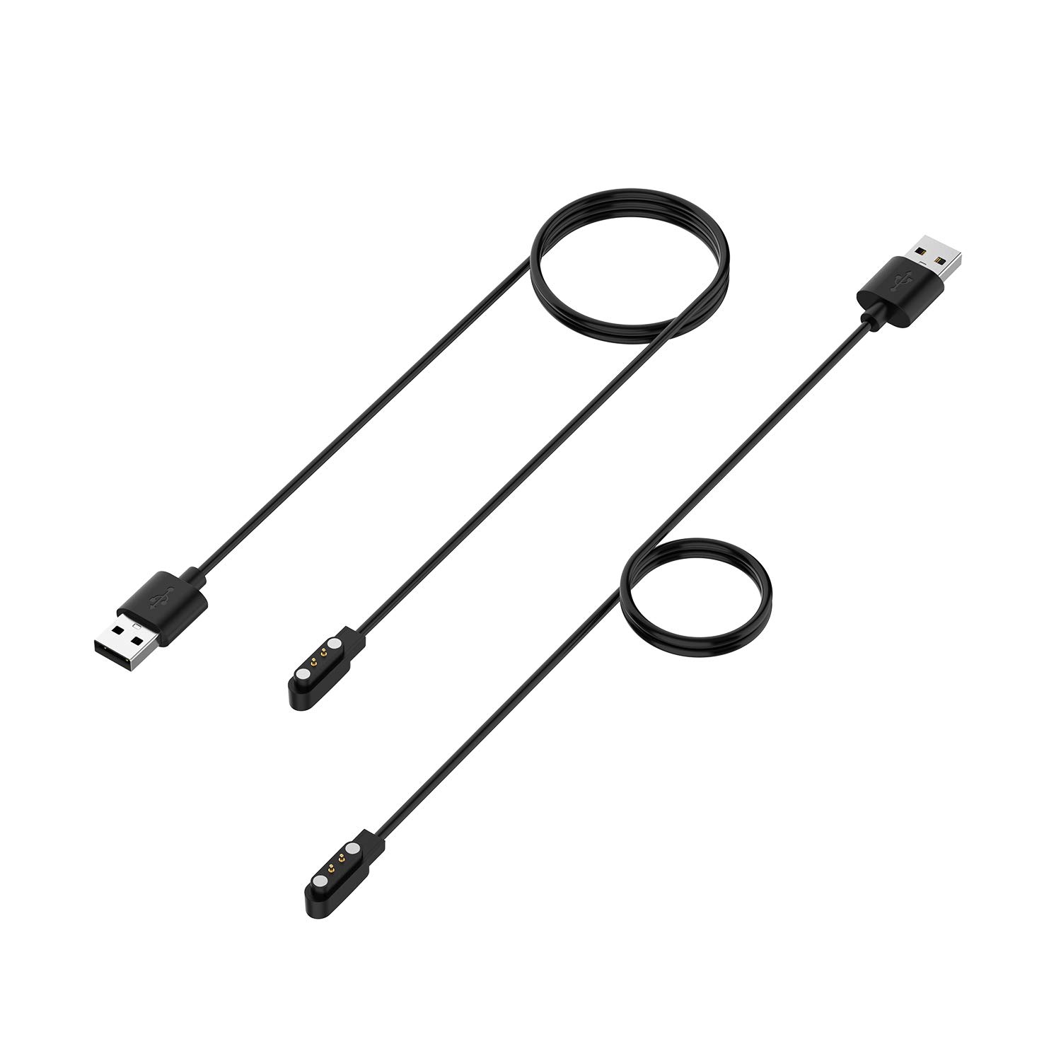 MVEFOIT/Wwzzey Y22 Smartwatch Charger Cable 3.4ft USB Replacement Charging Dock - Compatible with MVEFOIT Smartwatch Accessories (White & Black) - Perfect for Home, Office & Travel Charging