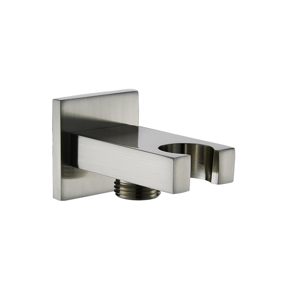 Brushed Nickel Shower Wand Holder Wall Mount - Adjustable Handheld Shower Head Bracket with Hose Connector | Universal Shower System Faucet Set for Bathroom & Spa Relaxation