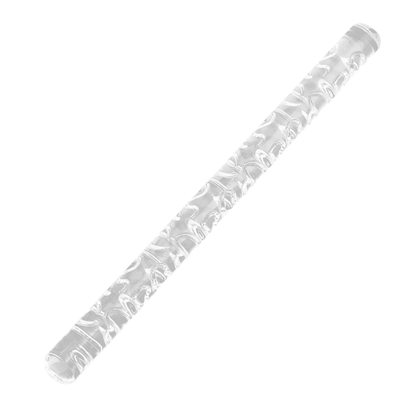 Kids Dough Roller - Transparent Acrylic Baking Pin for Fondant, Cookie & Pastry Embossing - Wooden Handle Rolling Tool for DIY Baking & Cake Decorating - Perfect for Birthday Parties, Holiday Treats & Family Baking Activities (White, One Size)
