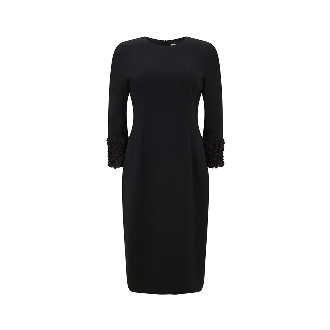 Sienna Floral Lace Trim Pencil Dress for Women - Elegant Bodycon Office & Party Outfit