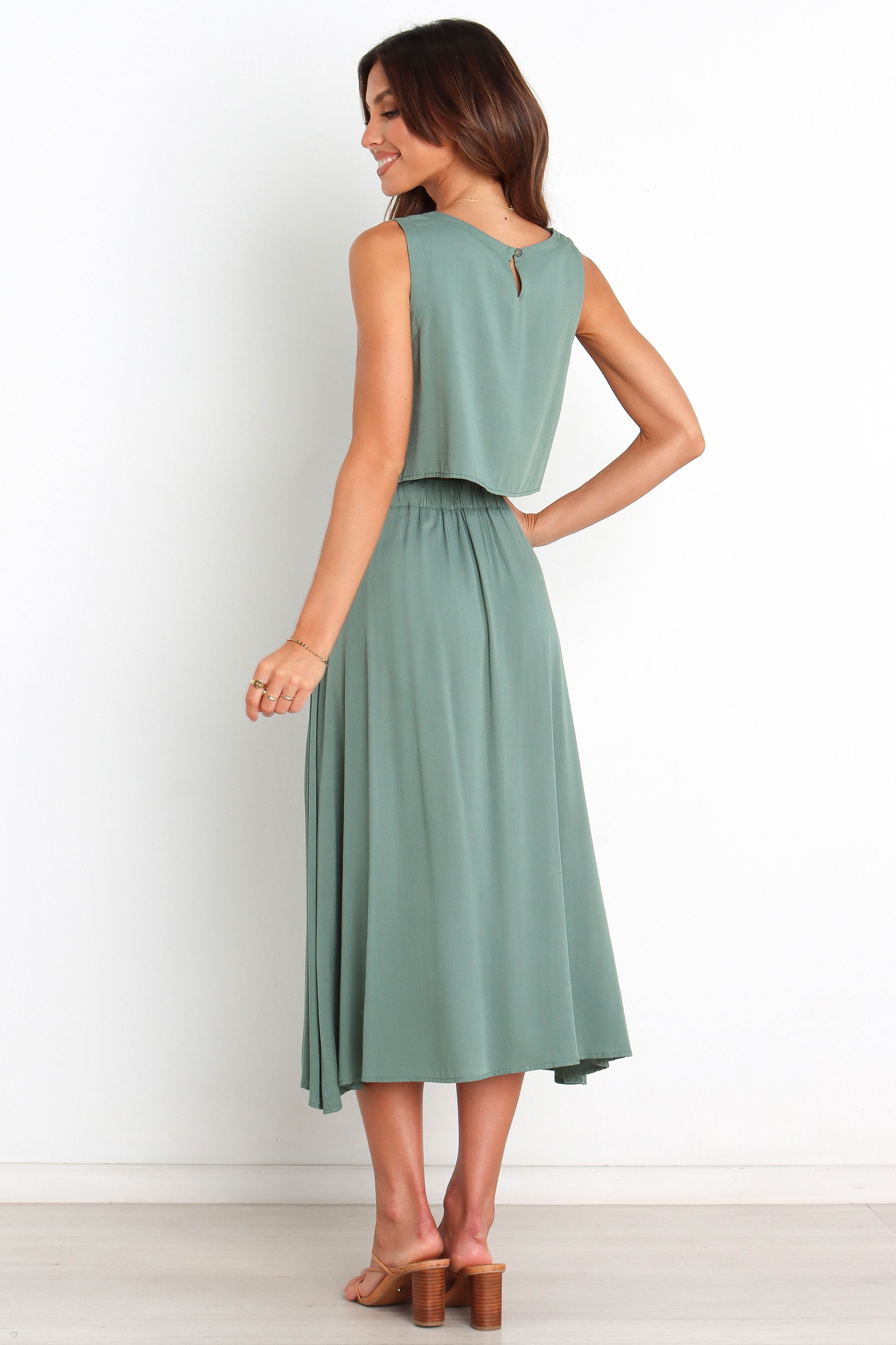 Ava Green Skirt for Women - Flowy Midi Skirt with Pockets | Perfect for Casual Wear, Office Outfits & Summer Dresses