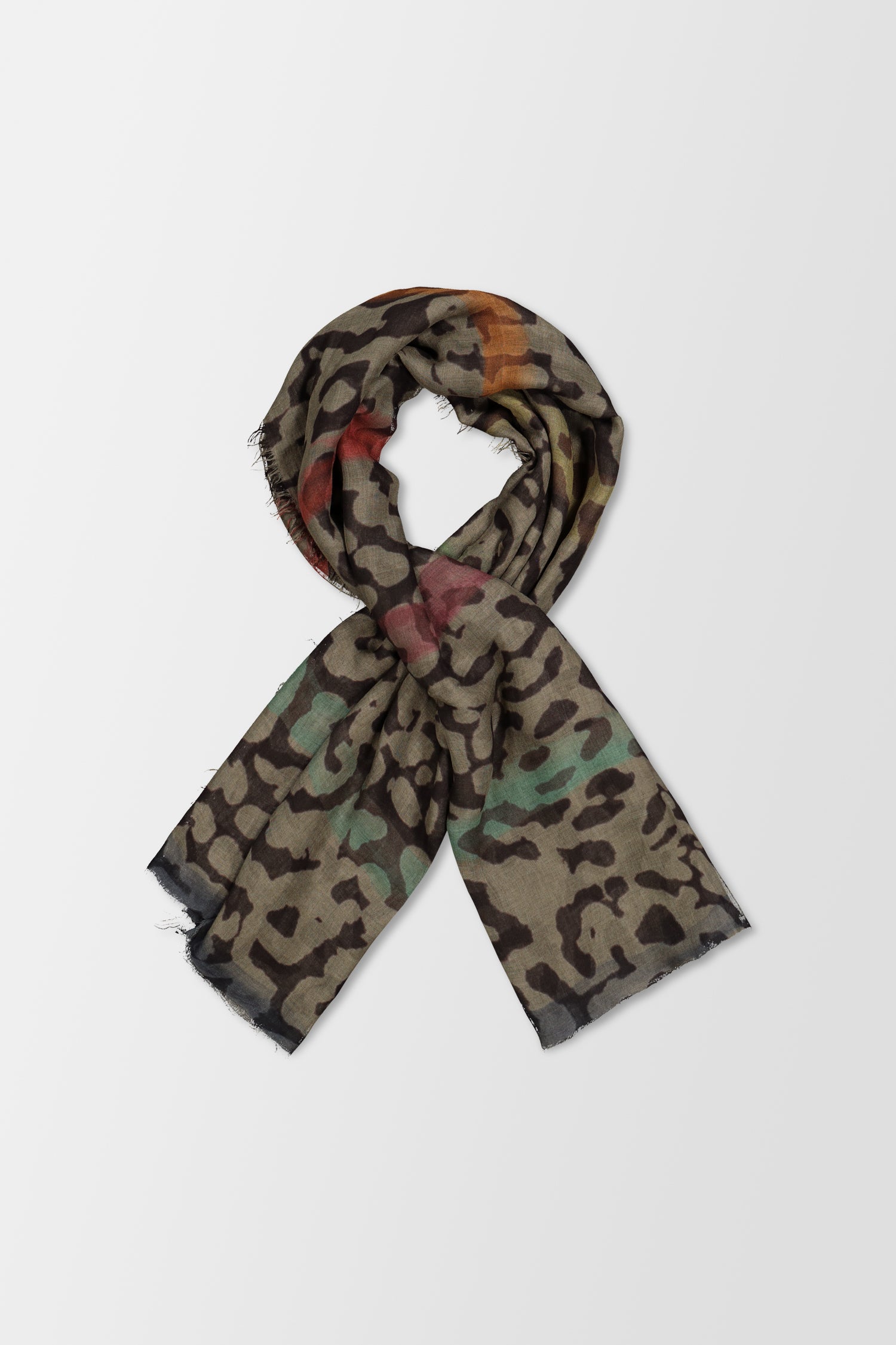 Faliero Sarti Brown Leopard Print Scarf - Luxury Italian Cashmere Wrap for Women - Perfect for Winter Fashion, Office & Evening Outfits