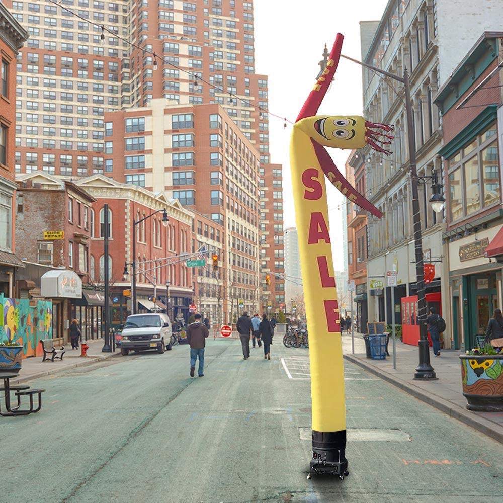 20ft Inflatable Tube Man Air Dancer - Yellow/Red Waving Puppet with 1HP 2-Speed Blower | Outdoor Advertising, Car Dealerships, Grand Openings & Events Decoration
