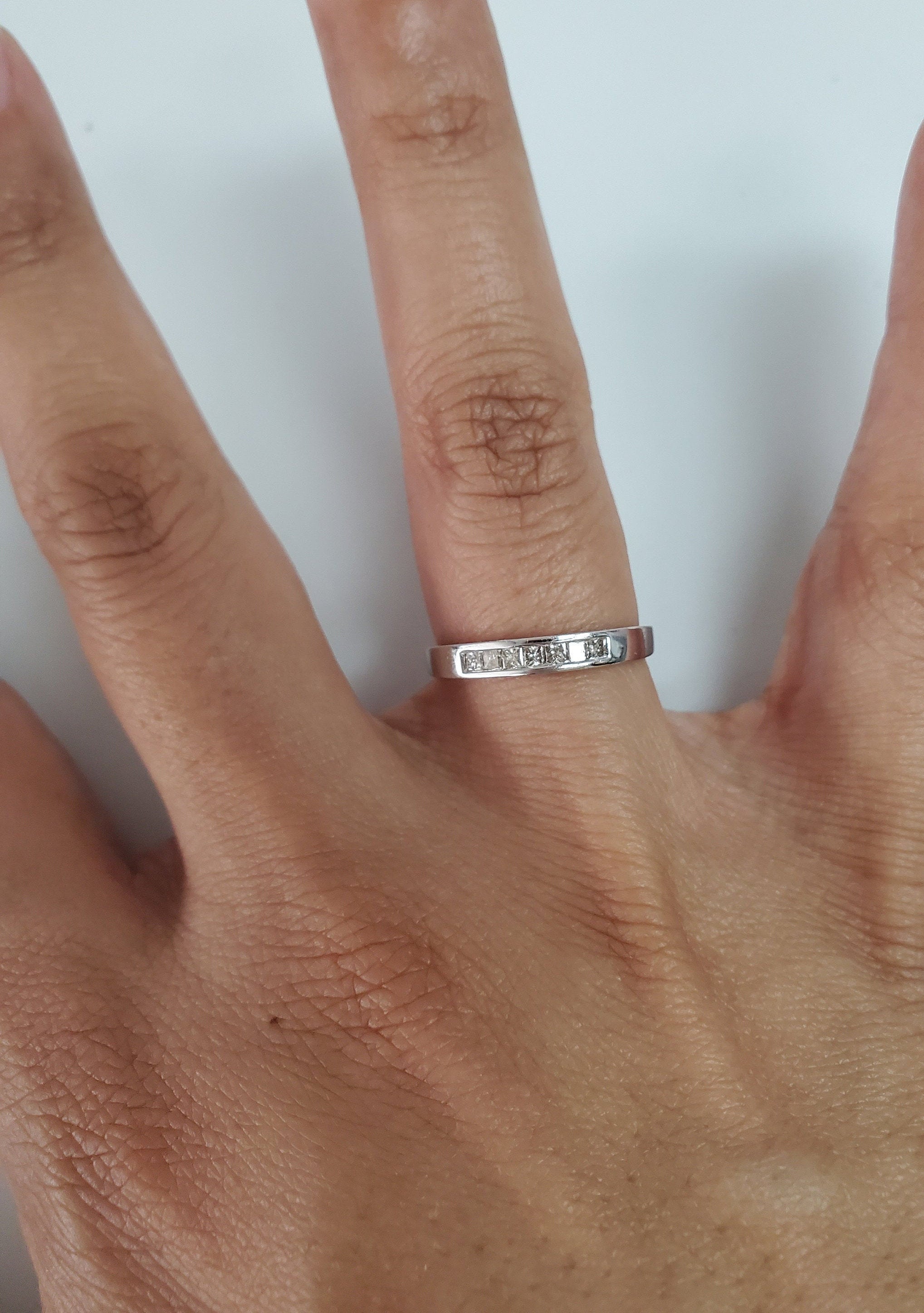 Princess Cut Women's Wedding Band Ring .27cttw 14k White Gold - Elegant Bridal Jewelry for Engagement, Anniversary & Special Occasions