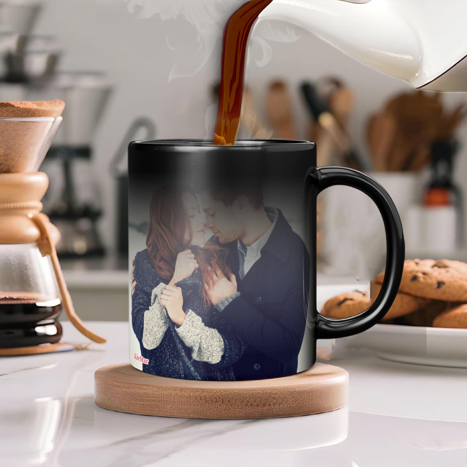 Custom Photo & Quote Magic Mug - Personalized Ceramic Coffee Cup with Name & Wish for Anniversary, Valentine's Day, Birthday Gifts (325ml) | Great for Couples, Girlfriend, Boyfriend | Perfect for Morning Coffee, Office Use & Romantic Surprises