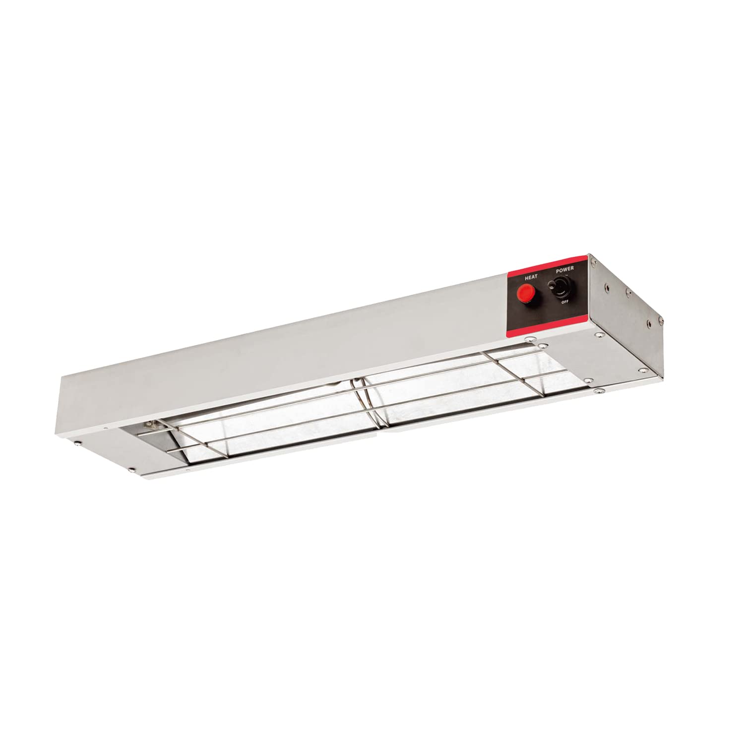 24 Inch Commercial Infrared Food Heat Lamp - 500W Overhead Food Warmer with Cord & Plug, 120V, Silver | Perfect for Restaurants, Buffets, Catering & Food Service Stations