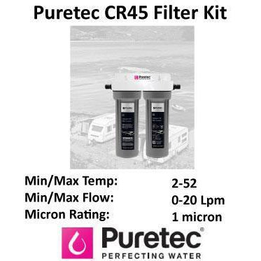 Puretec CR Series Caravan/RV Water Filter Kit (16 LPM) - High Flow RV Water Filtration System for Clean Drinking Water on Road Trips & Camping Adventures