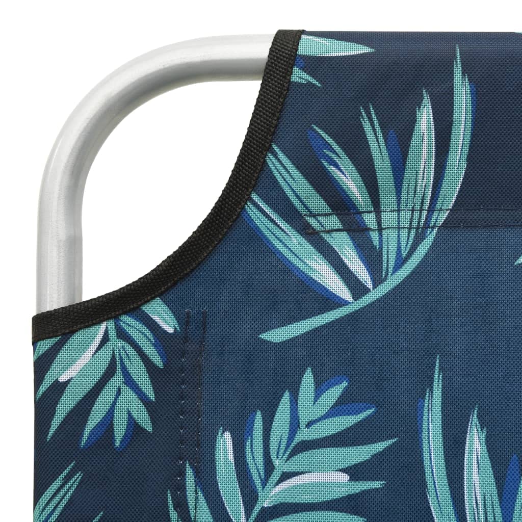 Portable Folding Sun Lounger Chair - Outdoor Poolside Lounge Chair with Steel Frame & Fabric Leaves Print - Perfect for Backyard, Deck, Beach, and Patio Relaxation