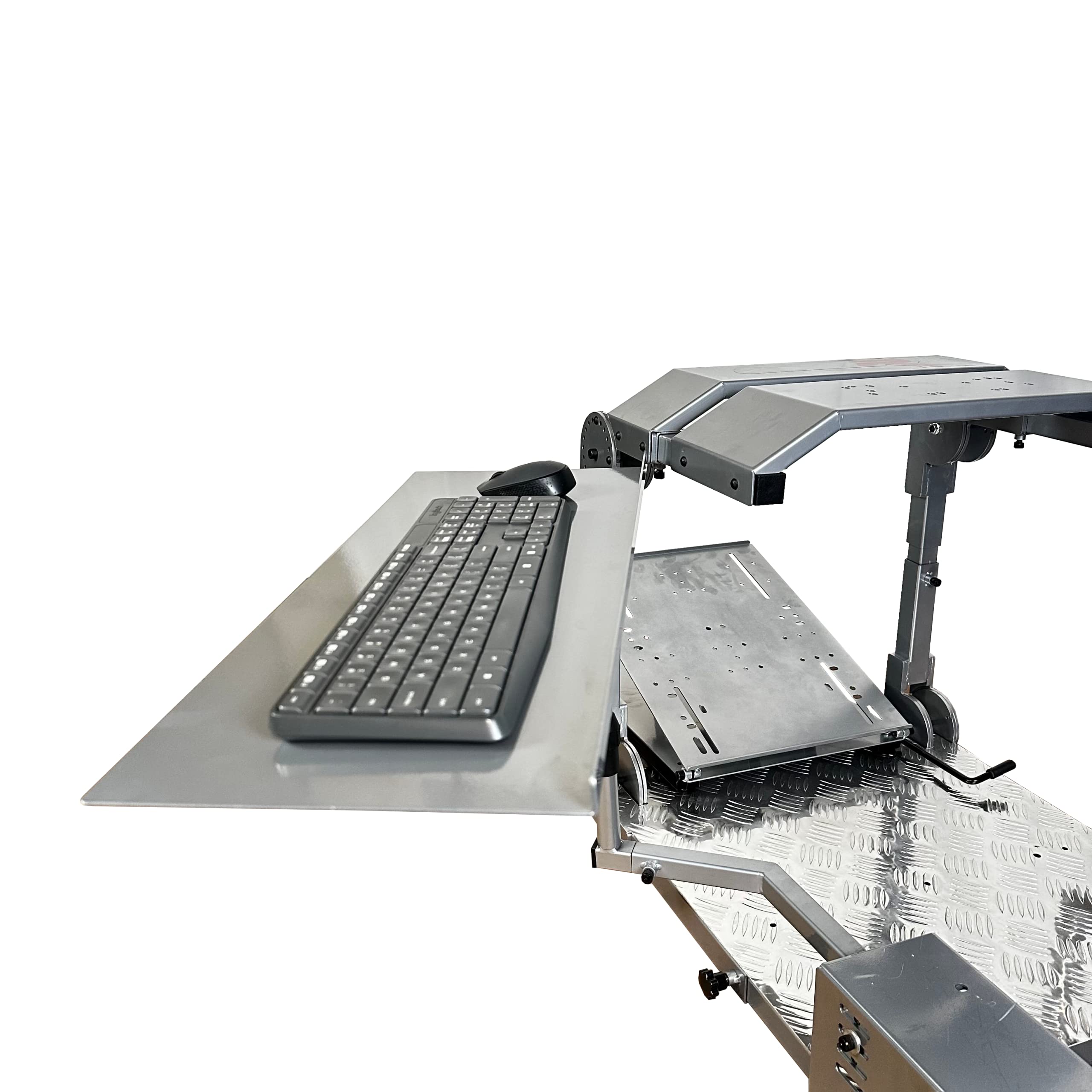 GTR Simulator GTA Pro Model Keyboard and Mouse Tray Add-on (Silver) - Ergonomic Gaming Accessory for PC & Racing Simulator Setup