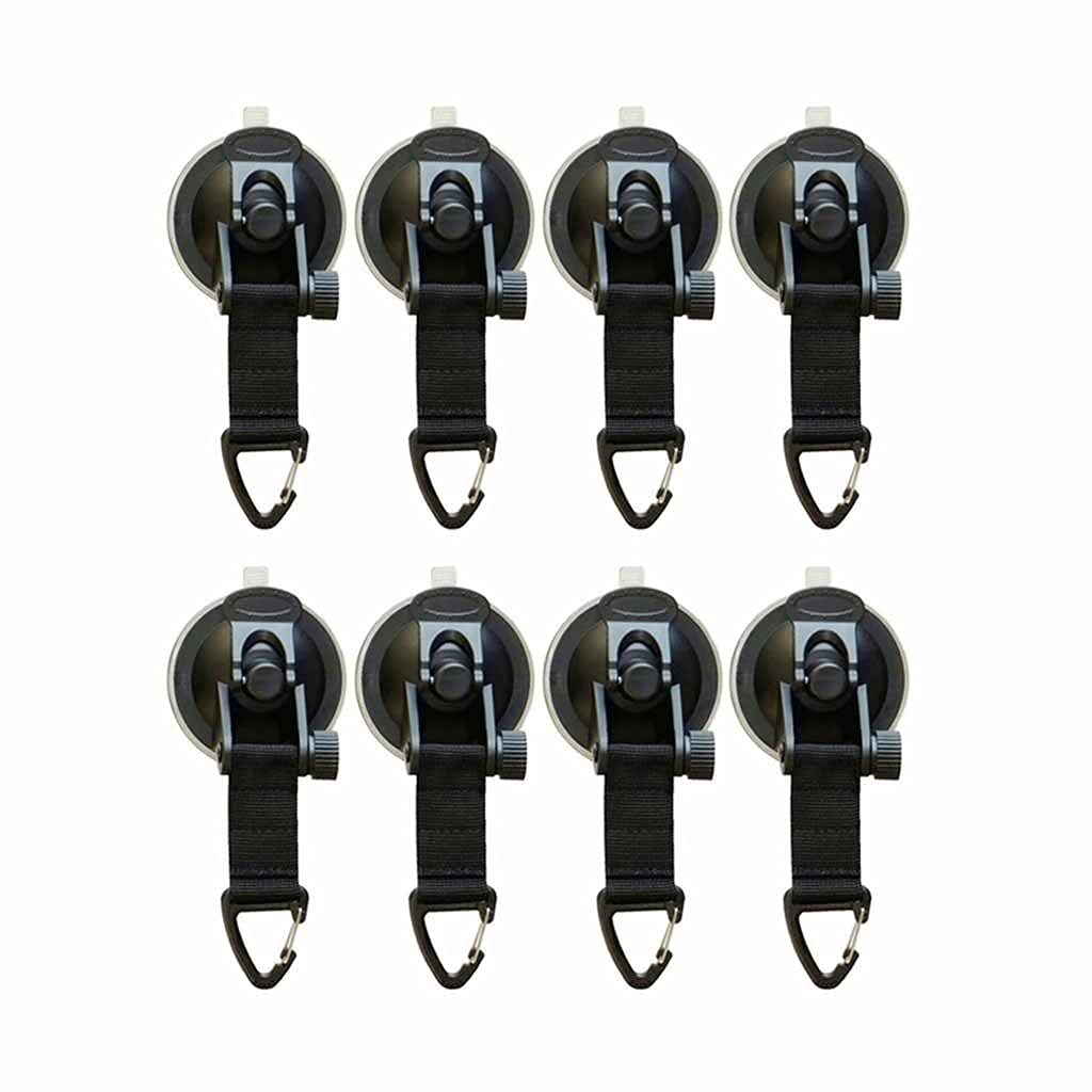 8Pcs Suction Cup Hooks for Camping Tarps, Car Awnings & Pool Tents - Universal Tie Down
