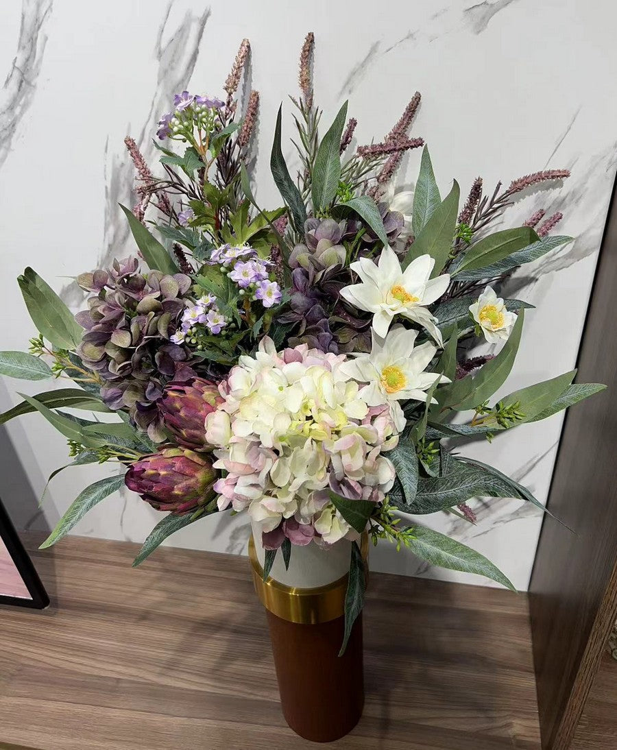 Stunning Artificial Flower Arrangement for Home Decor - Large Silk Floral Centerpiece for Dining Table, Living Room, Wedding | Modern Faux Flowers for Interior Design