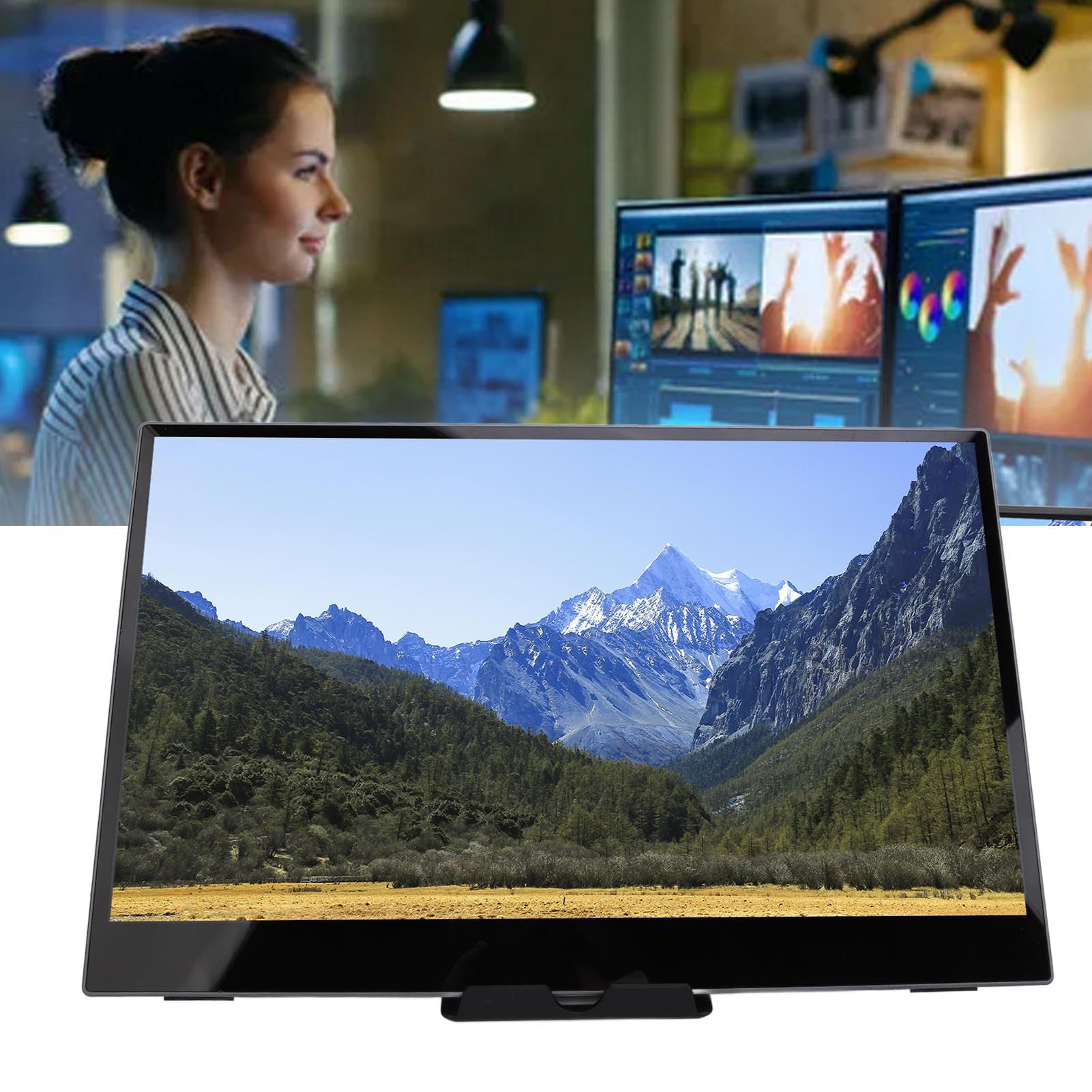 Vikye 15.6inch Portable Monitor - 2.5K HD IPS Ultra Slim USB C External Display with 144Hz Refresh Rate for Laptop, PC, Gaming & Office Work | Perfect for Travel, Business Presentations & Multi-Screen Setup