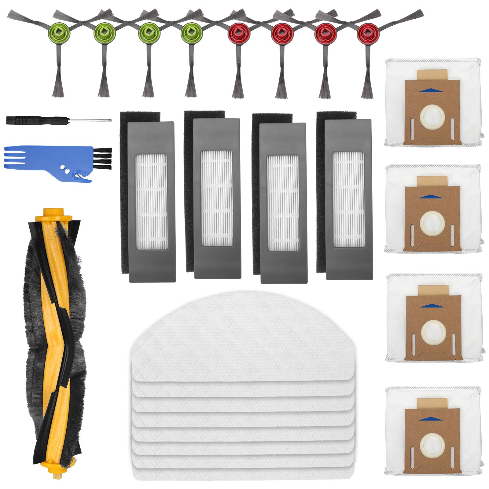 PIGUOAT Replacement Accessory Kit for Ecovacs DEEBOT T8 Series (T8 AIVI/T8 Max/N8 Pro/N8 Pro+) & Yeedi Vac Max Vac Station Robot Vacuum Cleaner - Compatible with Filters, Brushes & Cleaning Tools for Home Maintenance