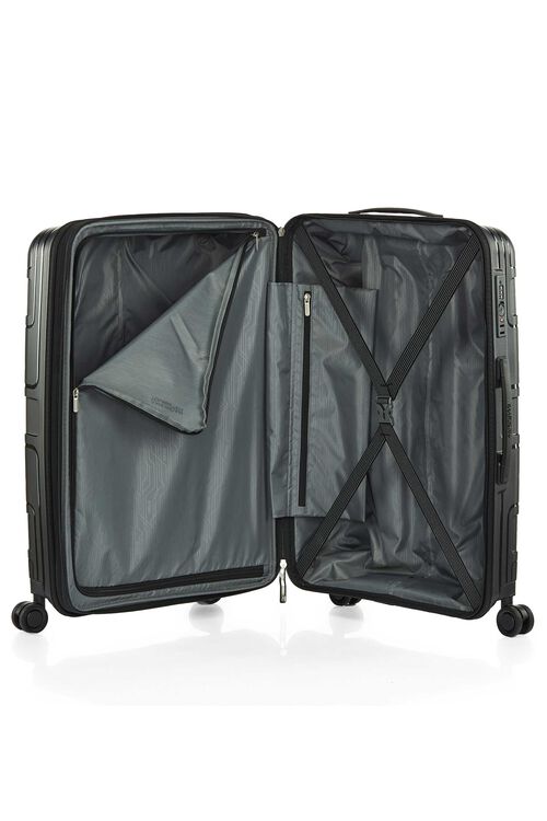 American Tourister Light Max 69cm Medium Spinner Luggage - Black Carry-On Suitcase for Travel, Business Trips & Weekend Getaways