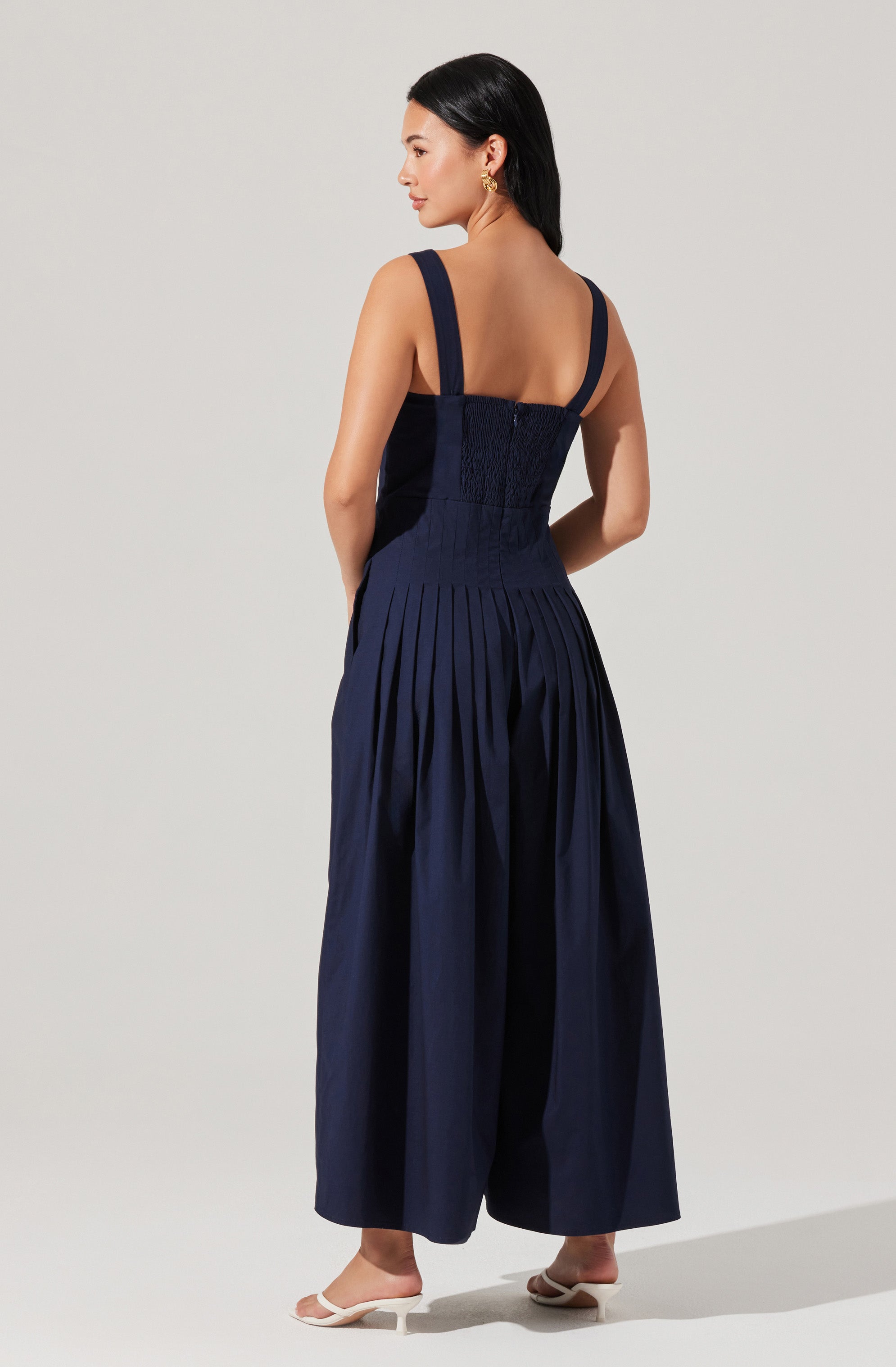 Aeryn Pleated Wide Leg Jumpsuit for Women - Elegant High Waist Palazzo Pantsuit - Perfect for Office, Party & Special Occasions