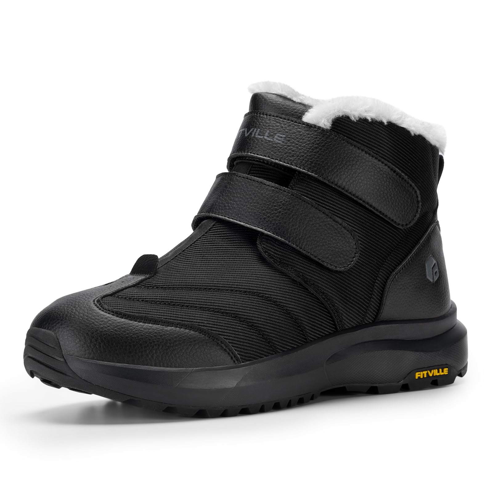 FitVille Men's Extra Wide Snow Boots - Waterproof Insulated Winter Boots for Outdoor Activities, Lightweight Wide Width Hiking Boots for Men - Perfect for Snowy Hiking, Camping & Cold Weather Adventures