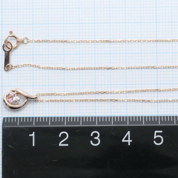 4℃ K10PG Pink Sapphire Pendant Necklace - 14K Gold Plated Elegant Jewelry Gift for Women, Perfect for Valentine's Day, Anniversary & Special Occasions
