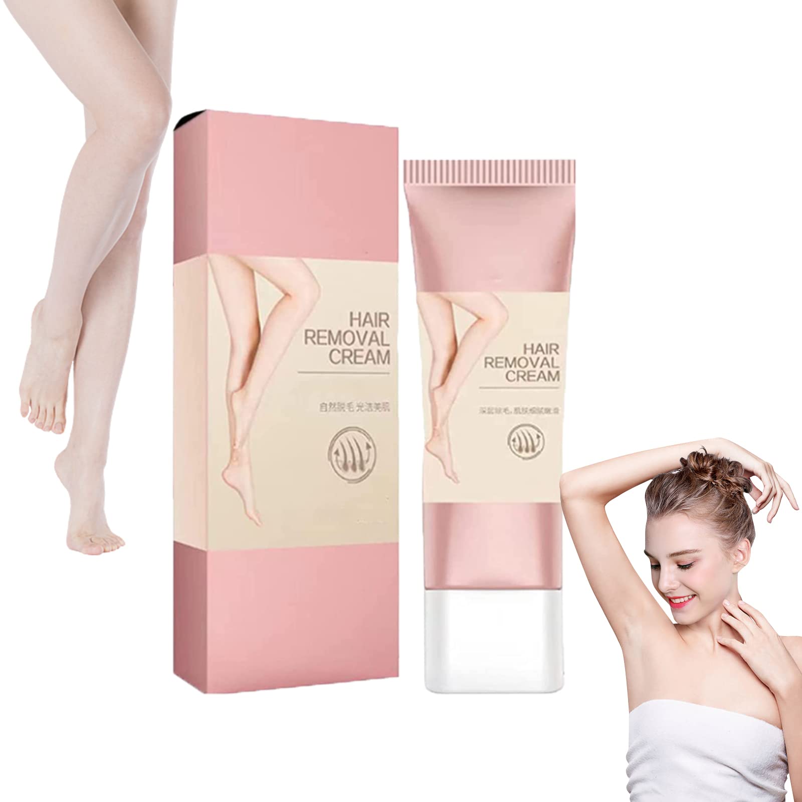 Fourpeopeo Hair Removal Cream for Women & Men - Painless & Flawless Depilatory Cream for Body & Face - Smooth Skin Solution for Bikini Line, Legs & Underarms