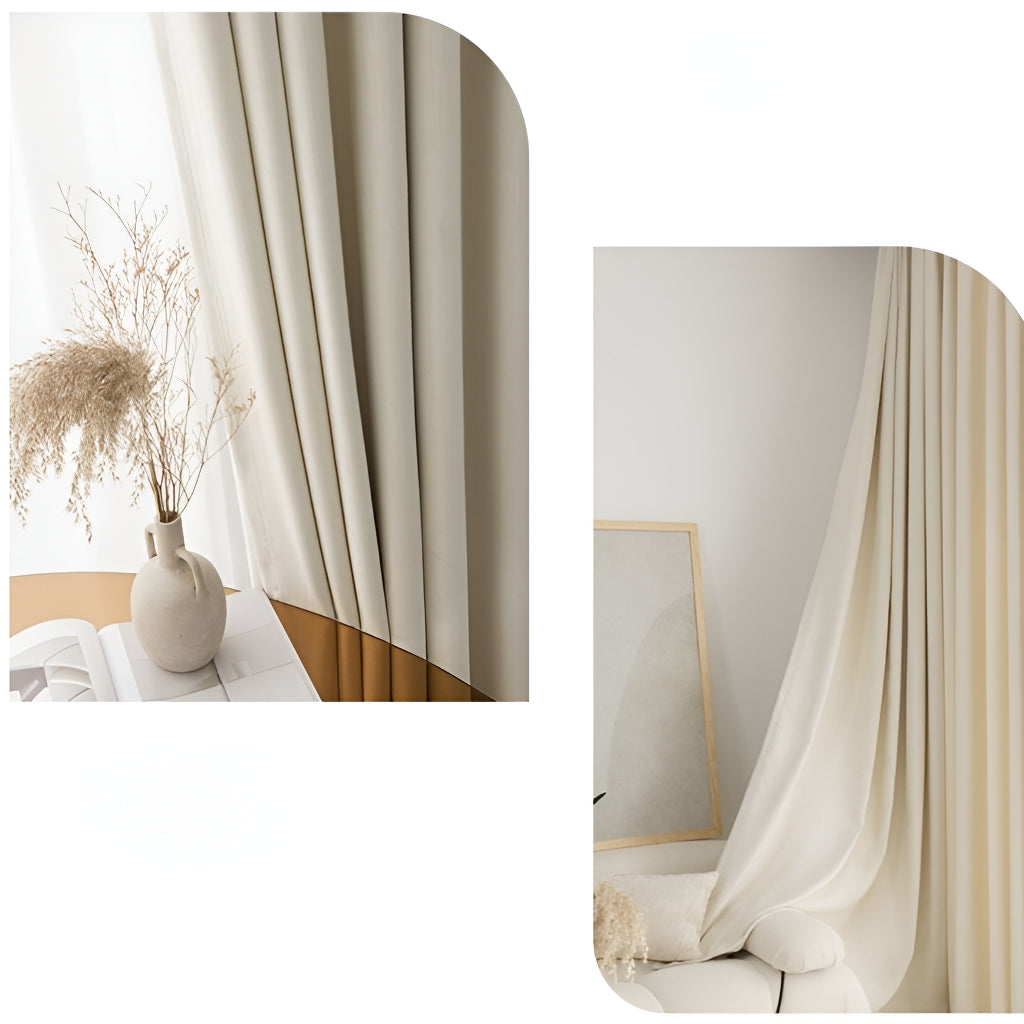 Evelynn Polyester Soundproof Thermal Blackout Custom Curtains - Noise Reducing & Energy Saving Window Treatments for Bedroom, Living Room & Home Theater
