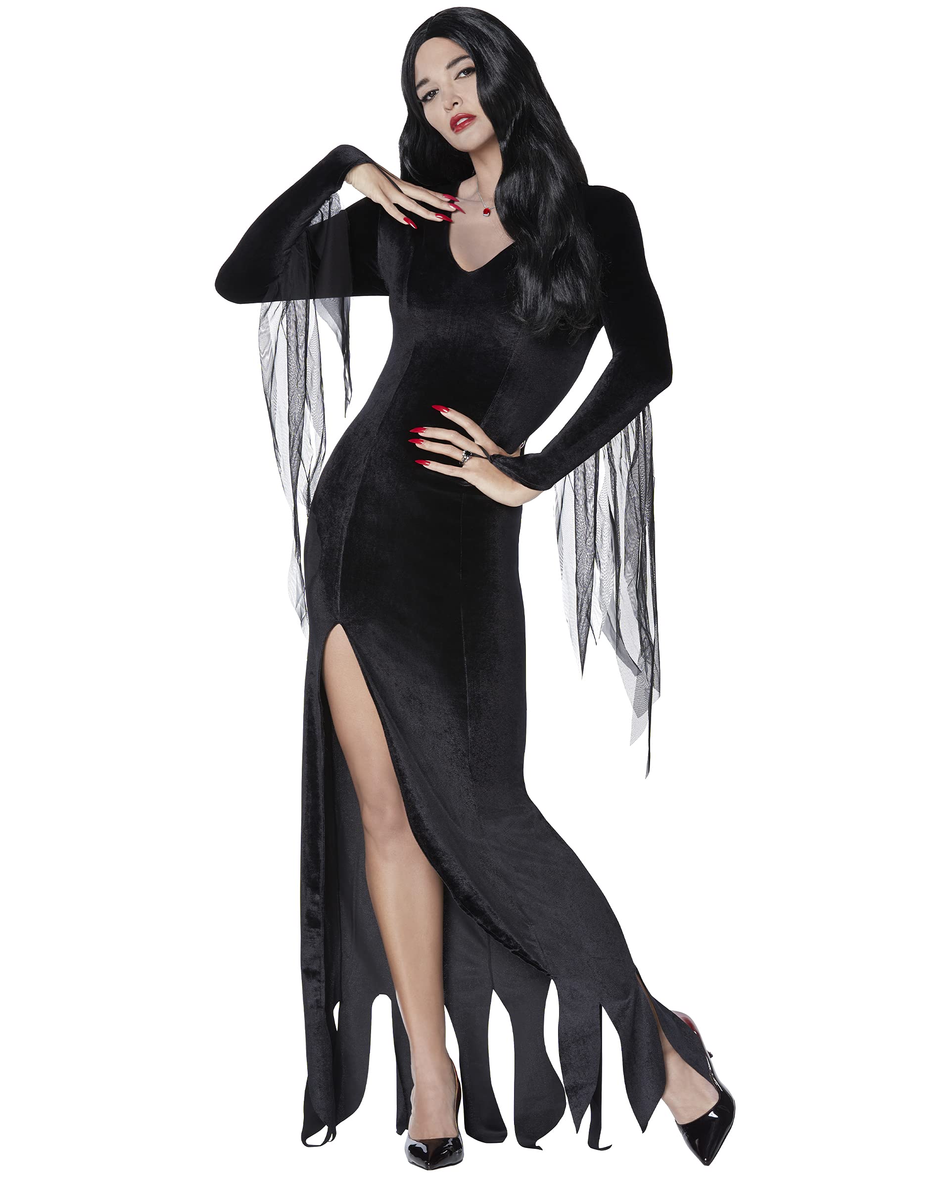 Adult Morticia Addams Wig - Official Halloween Cosplay Costume Accessory