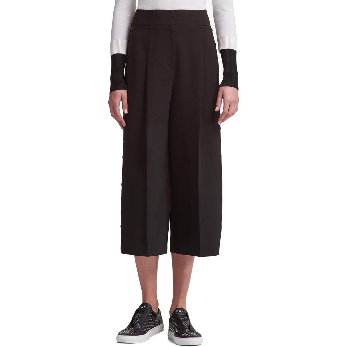 DKNY Women's Wide Leg Culotte Pants - High Waisted Flowy Trousers for Work & Casual Wear | Comfortable Office Pants & Weekend Outfits