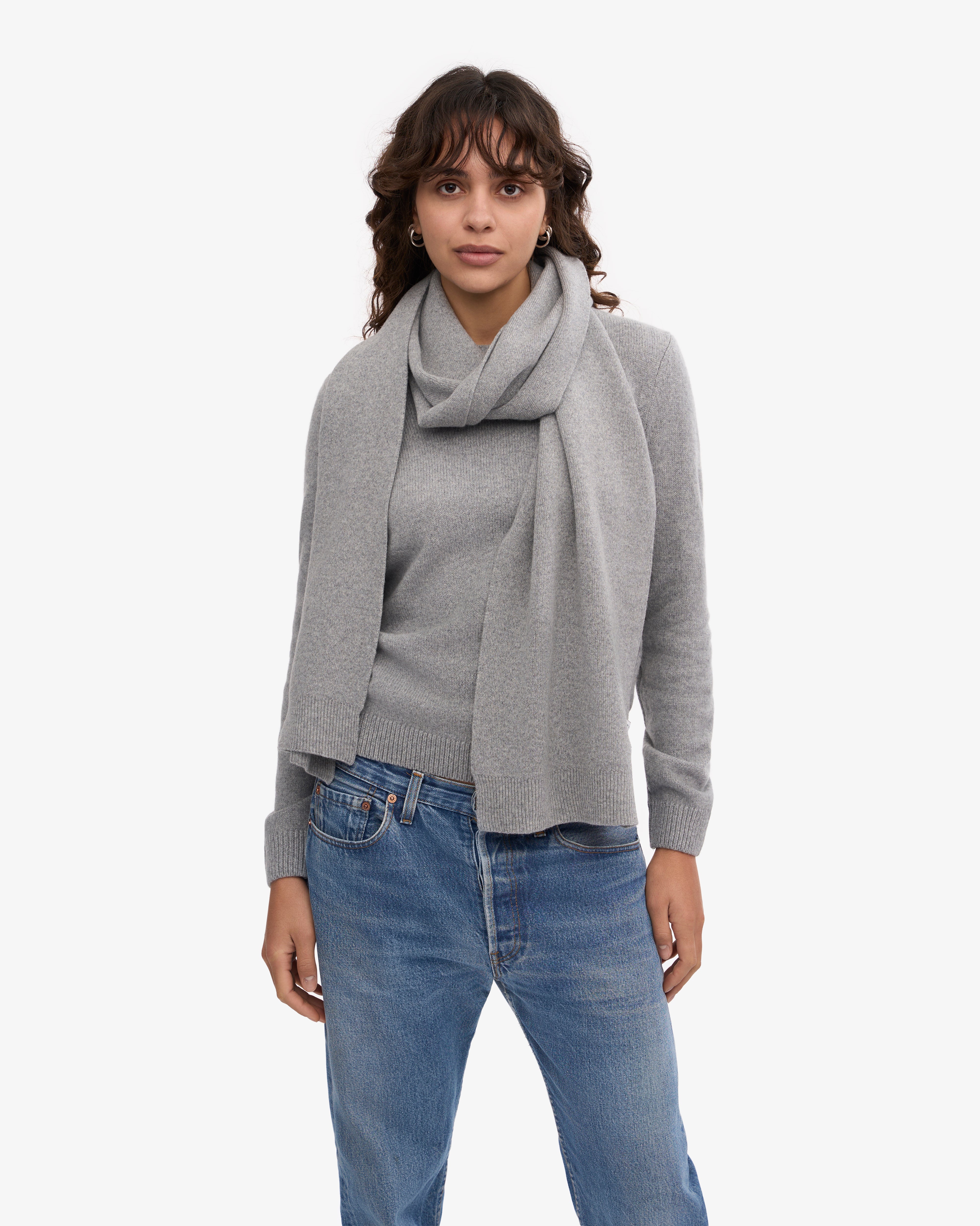 Premium Merino Wool Scarf - Soft & Warm Winter Accessory for Men & Women - Heather Grey - Perfect for Cold Weather, Outdoor Activities & Fashion Styling
