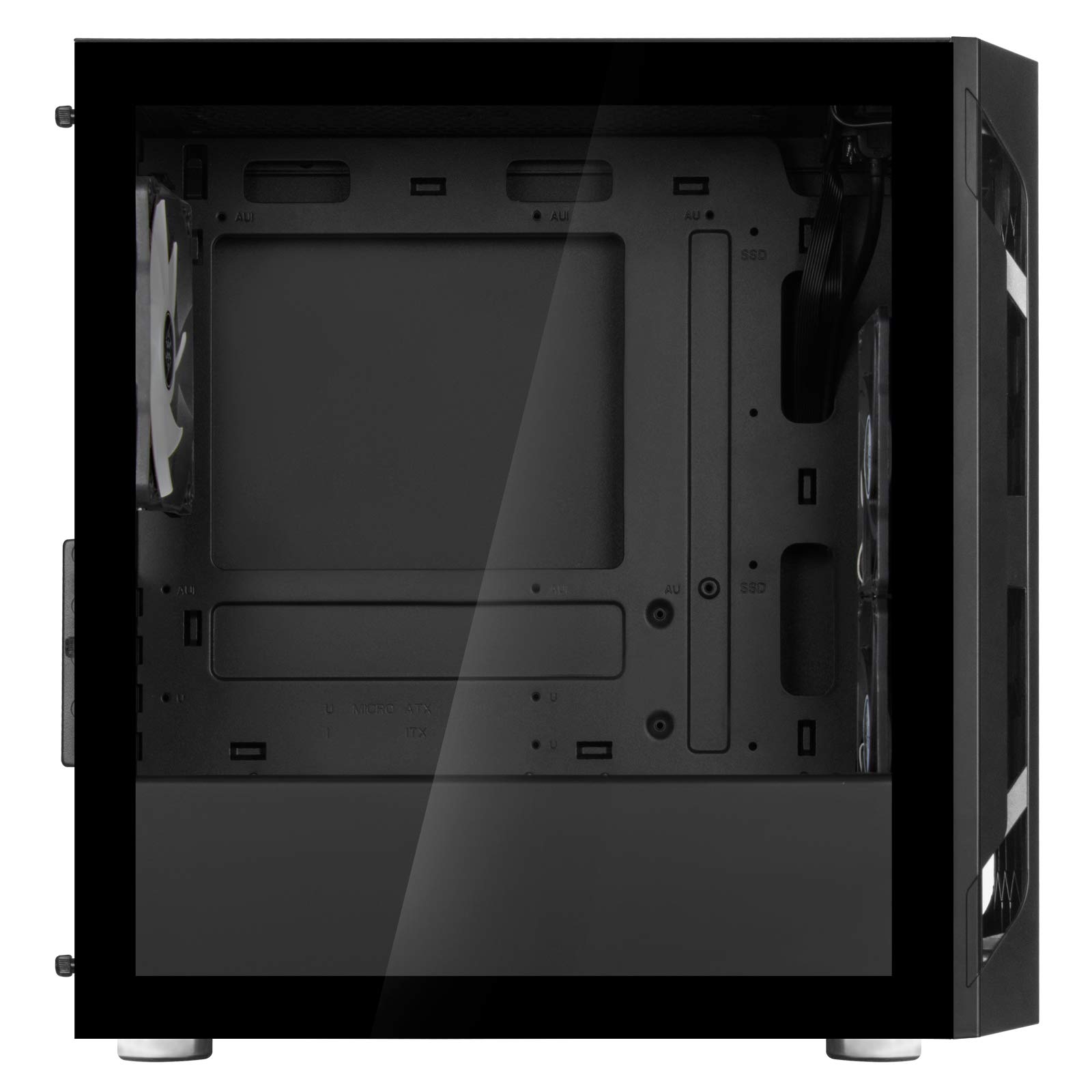 SilverStone FARA H1M PRO Black Micro-ATX PC Case with Tempered Glass Side Panel & 3 ARGB Fans - Compact Gaming Tower for High-Airflow Builds, Perfect for Esports and Streaming Setups