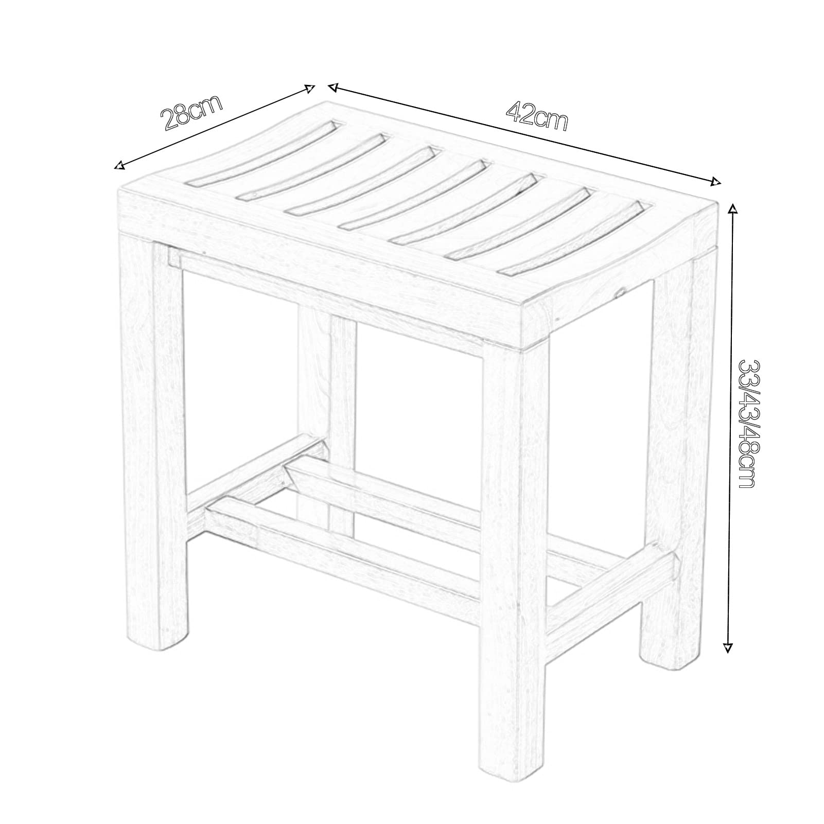 Wooden Shower Bench with Storage Shelf - Spa Stool, Bathroom Foot Rest & Stylish Seat for Shower, Bathtub - Perfect for Relaxation, Elderly Safety & Small Space Organization