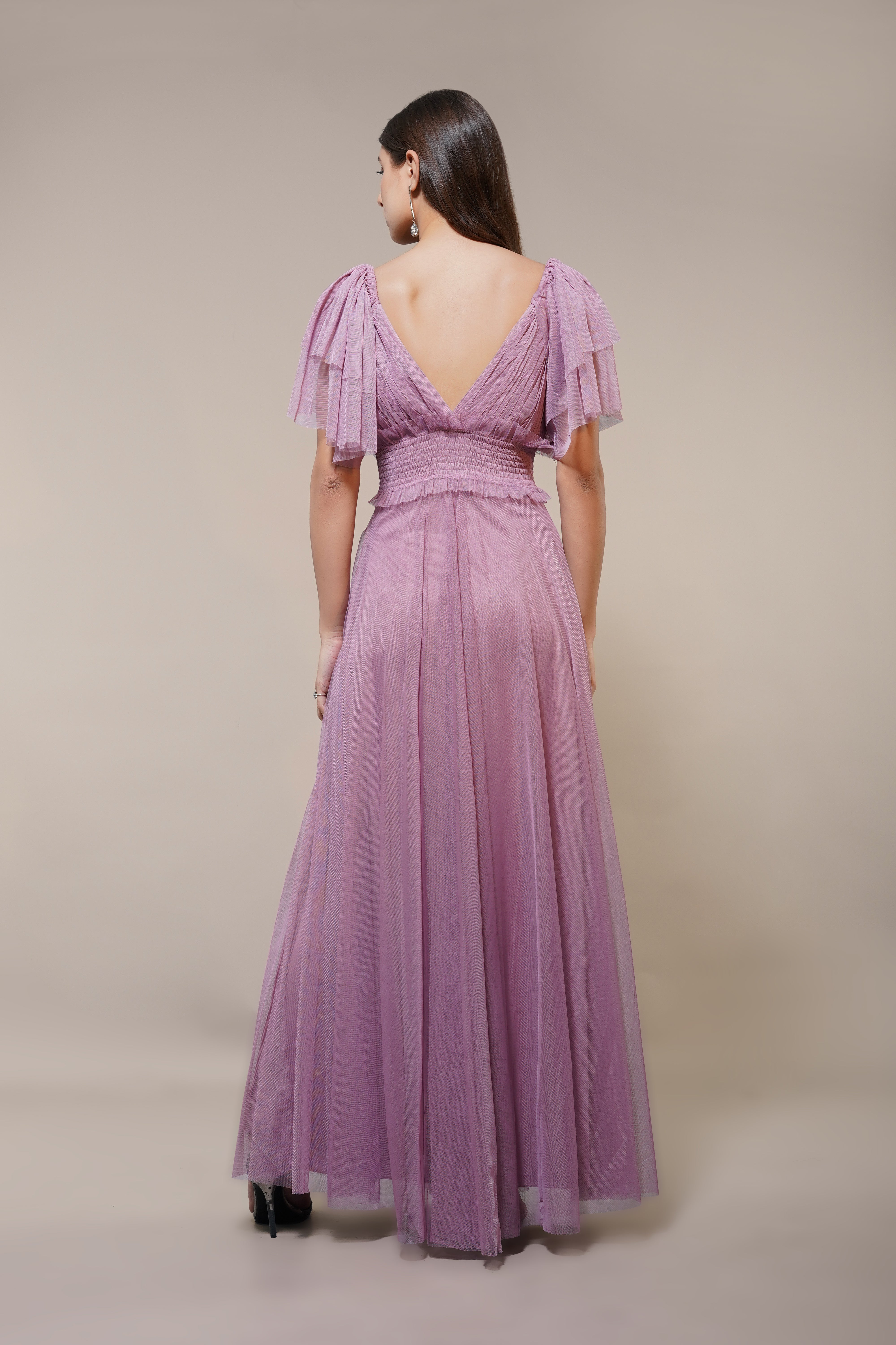 Shelby Maxi Dress for Women - Elegant Dusty Lilac Flowy Long Dress for Summer, Beach, and Special Occasions