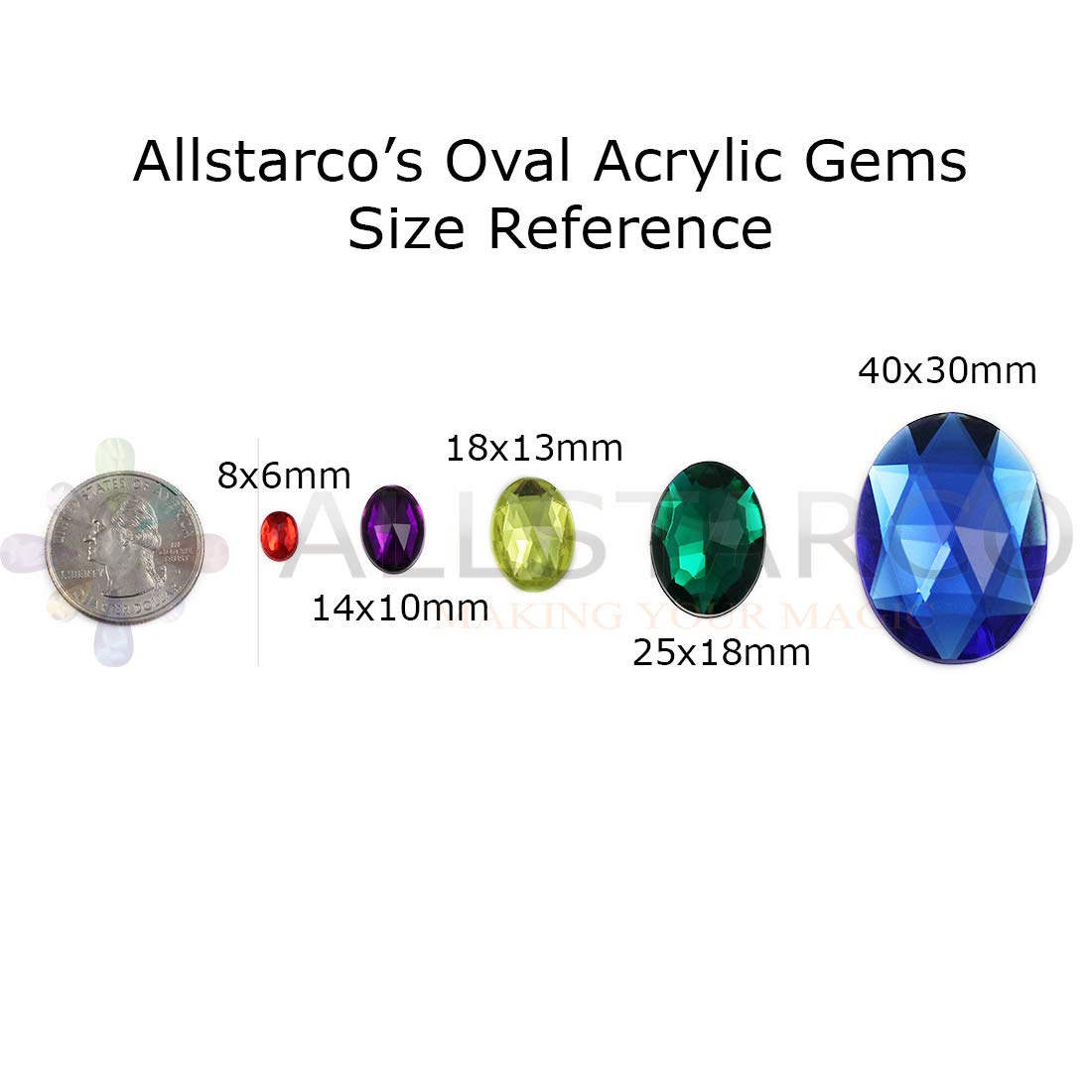 Allstarco 25x18mm Red Ruby H103 1