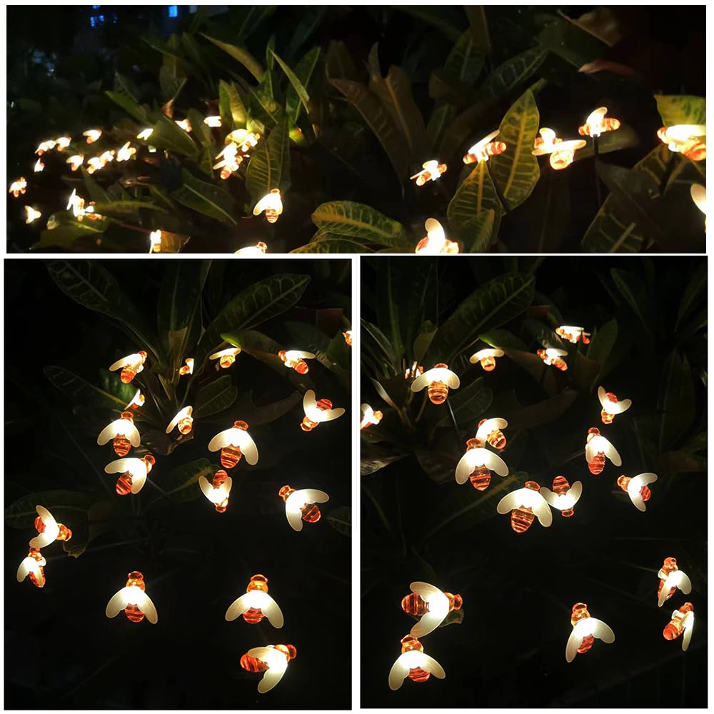 Solar Powered Outdoor Pathway Lights - 4 Pack Waterproof 40 LED Firefly Garden Lights with Remote Control | Warm White Dancing Solar Lights for Walkway, Lawn, Patio & Christmas Decoration | Perfect for Garden, Yard, Driveway and Landscape Lighting