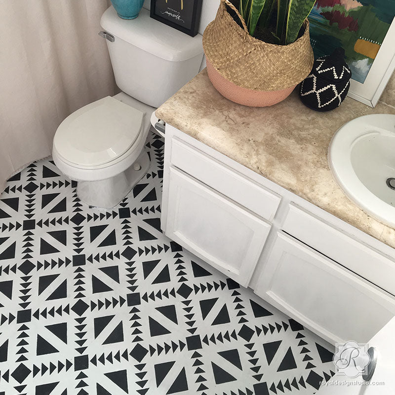 Concrete Quilt Tile Stencil - DIY Cement Floor & Wall Stenciling Kit for Home Decor - Perfect for Patios, Basements, and Garage Floors