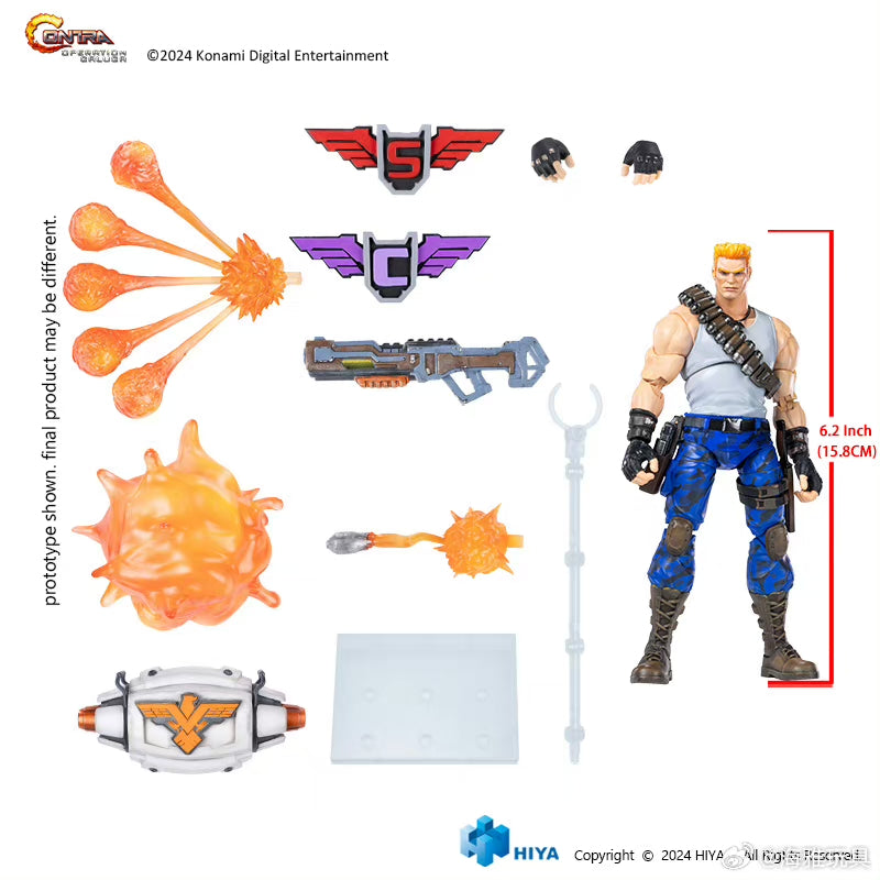 Pre-Order Hiya Toys 6-Inch Contra: Operation Galuga Action Figures - Lance Bean & Bill Rizer (16cm Exquisite Basic Series) | Perfect for Gaming Collectors and Display Shelves