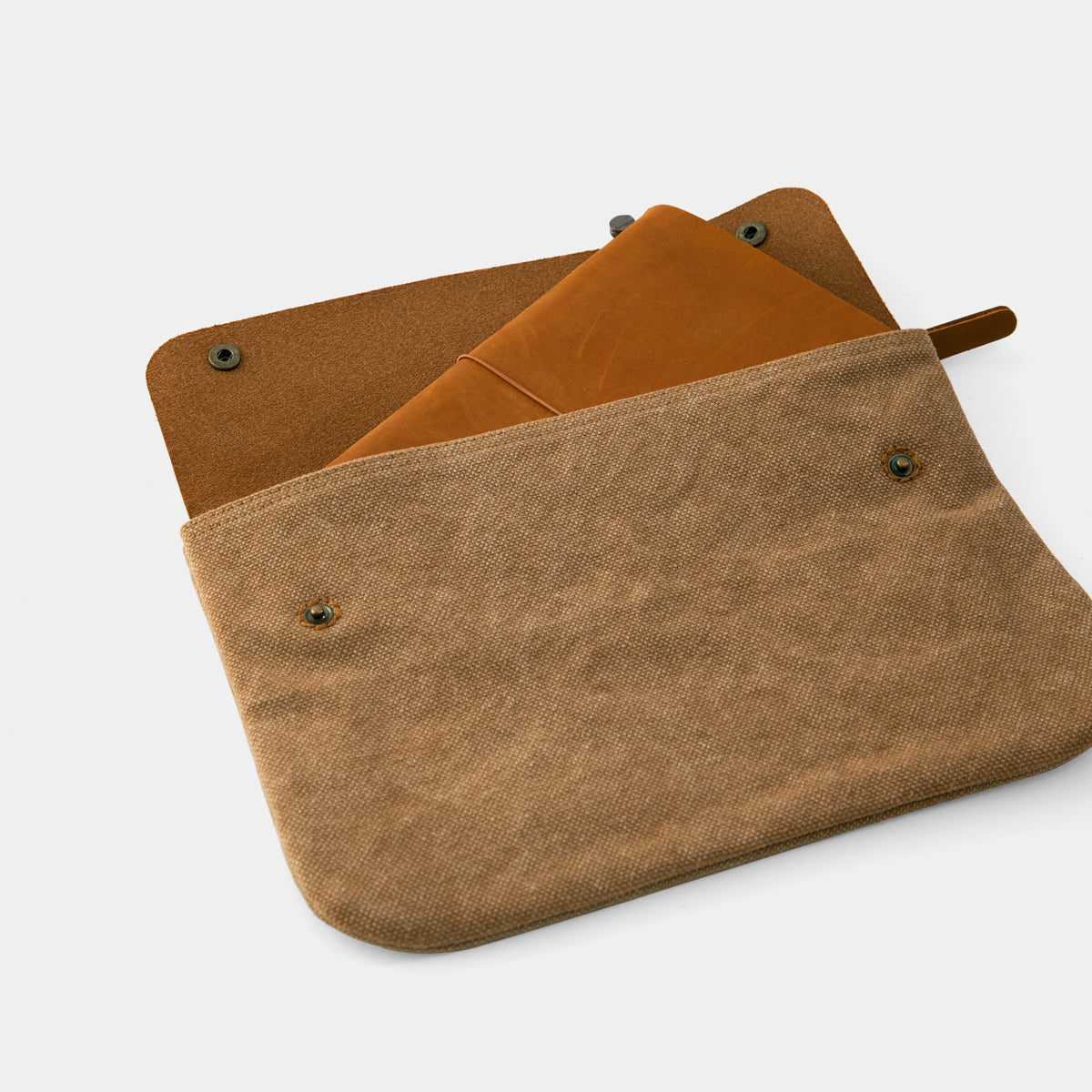 TRAVELER'S COMPANY Traveler's Factory Canvas Pouch M Size Beige - Perfect for Travel, Office & Everyday Essentials Organization