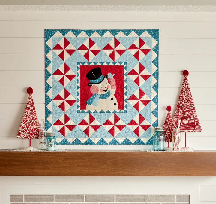 Buttermilk Basin Snowman Panel Fabric - Winter in Snowtown Quilting Cotton for Holiday Decor & DIY Crafts - Perfect for Christmas Table Runners, Tree Skirts, and Cozy Home Decor