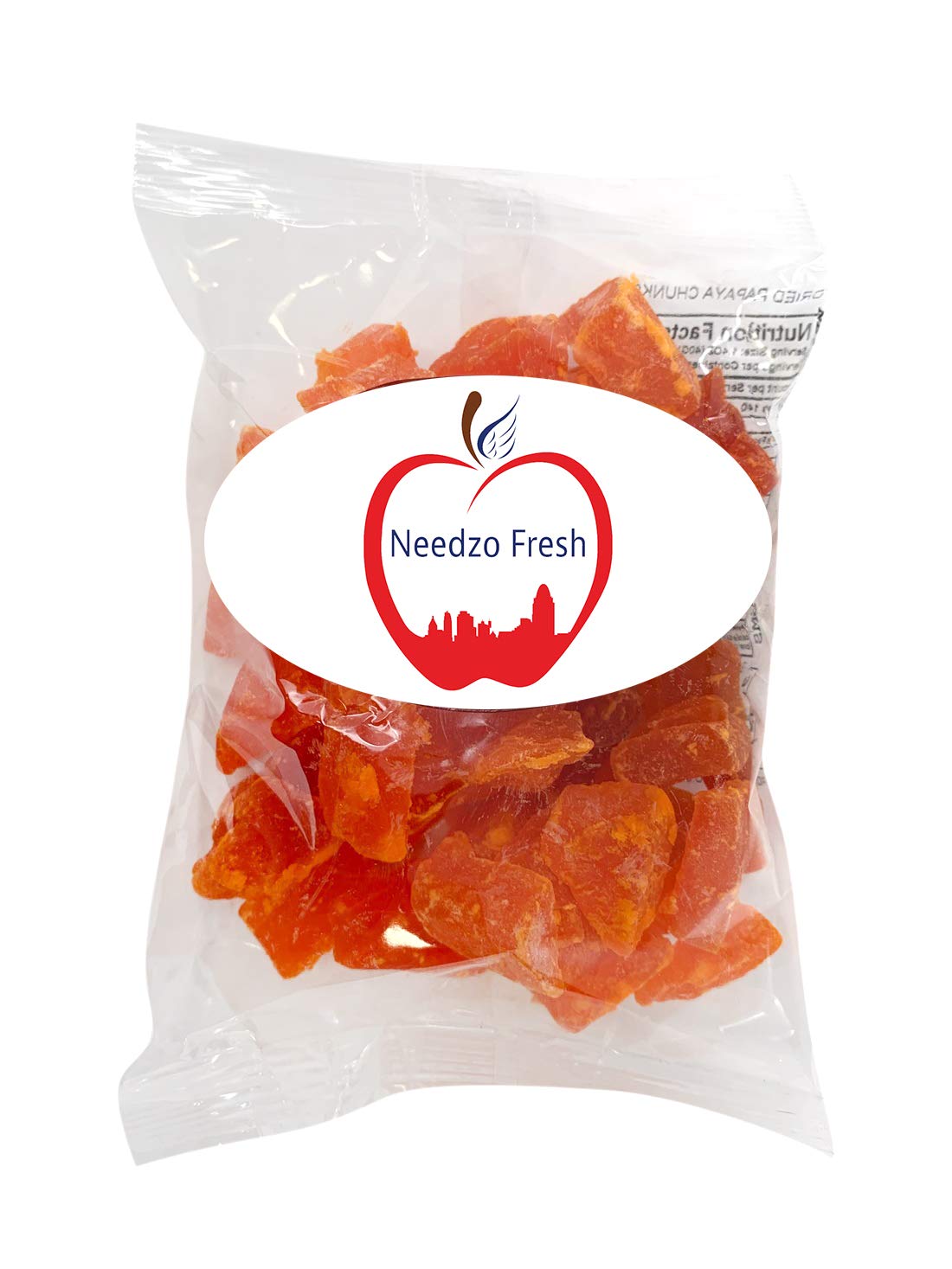 Needzo Fresh Diced Dried Papaya Chunks - 3 Pack (8oz Each) | Healthy Natural Snacks for Adults & Kids | Perfect for Lunchboxes, Hiking & On-the-Go Snacking