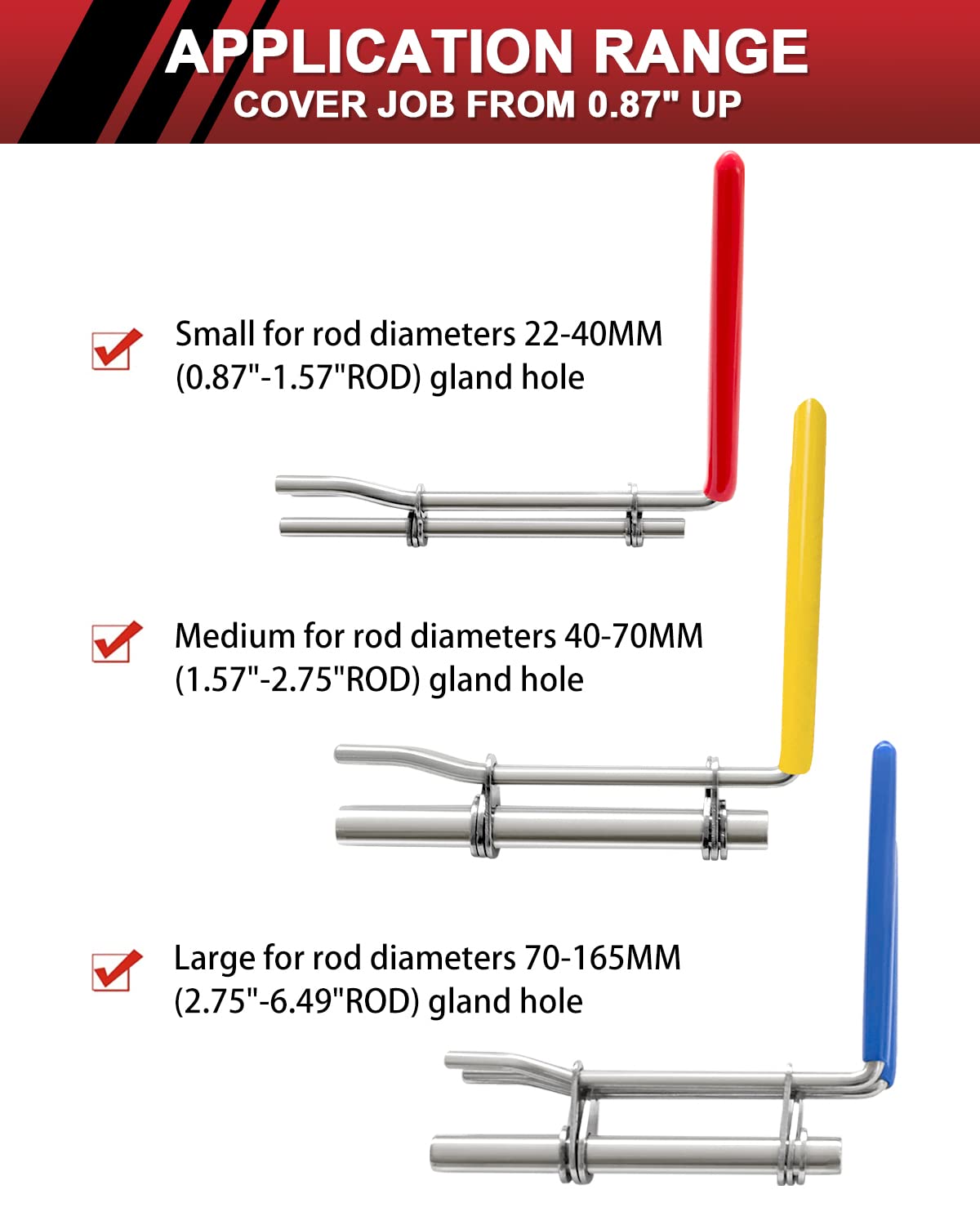 5 Pcs Hydraulic Seal Installation Tool Kit - Professional Hydraulic Cylinder Piston Repair Seal Tools with U-Cup Rod Seal Installer | Upgraded Seal Twistor Set with Pick & Hook | Perfect for Heavy Equipment Maintenance & Hydraulic System Repairs