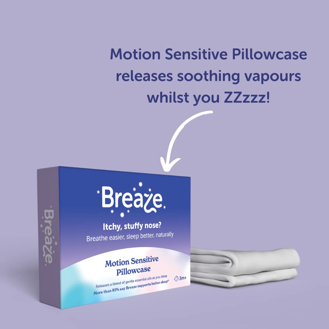 Breaze Natural Hayfever & Allergy Relief Pillowcases (4-Pack) | Hypoallergenic, Motion-Sensitive Protection | Lasts 8 Weeks | Perfect for Allergy Sufferers & Sensitive Sleepers
