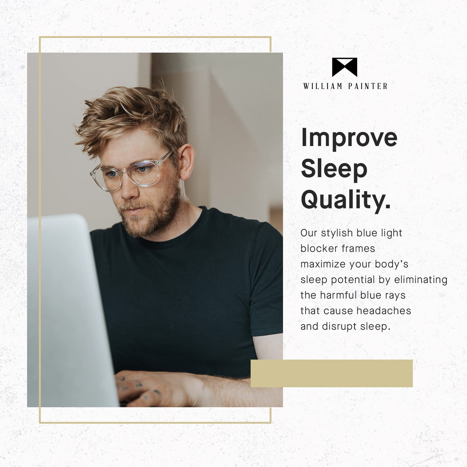 William Painter Blue Light Blocking Glasses for Women & Men - Anti Eye Strain, Reduce Fatigue & Headaches - Computer Glasses for Office Work, Gaming & Screen Time Protection