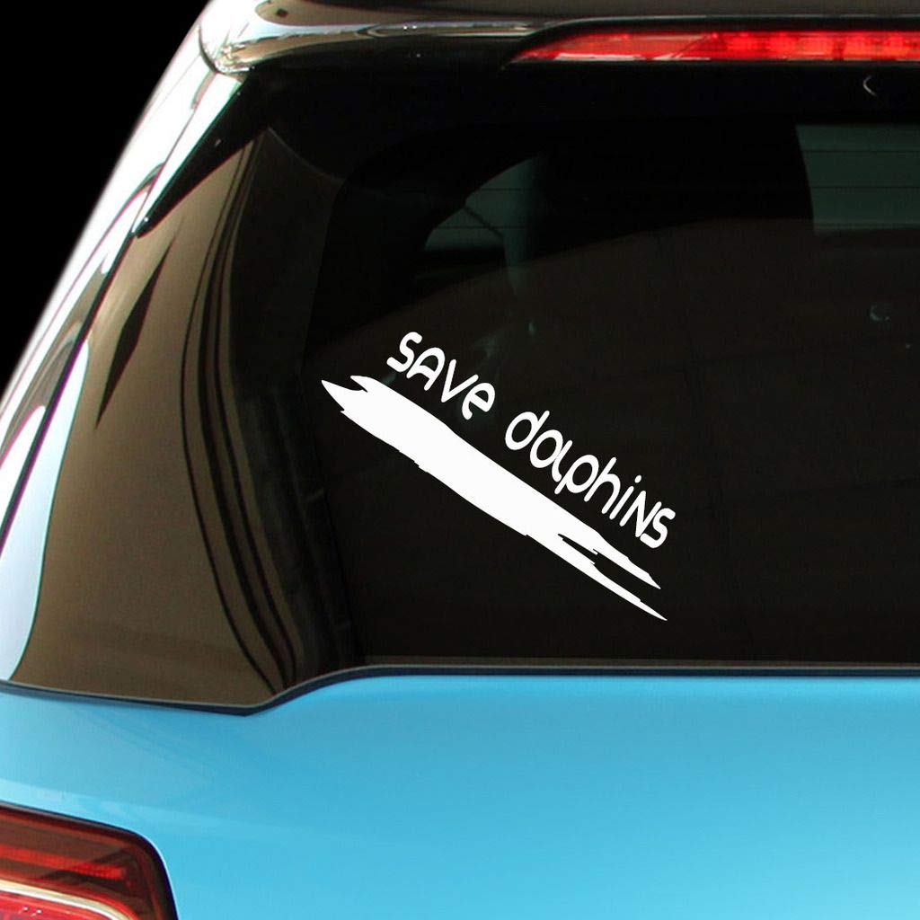 Eco-Friendly Save Dolphins Scuba Diving Vinyl Decal - Waterproof Sticker for Car, Laptop, Wall | Perfect for Ocean Conservation Enthusiasts & Scuba Divers