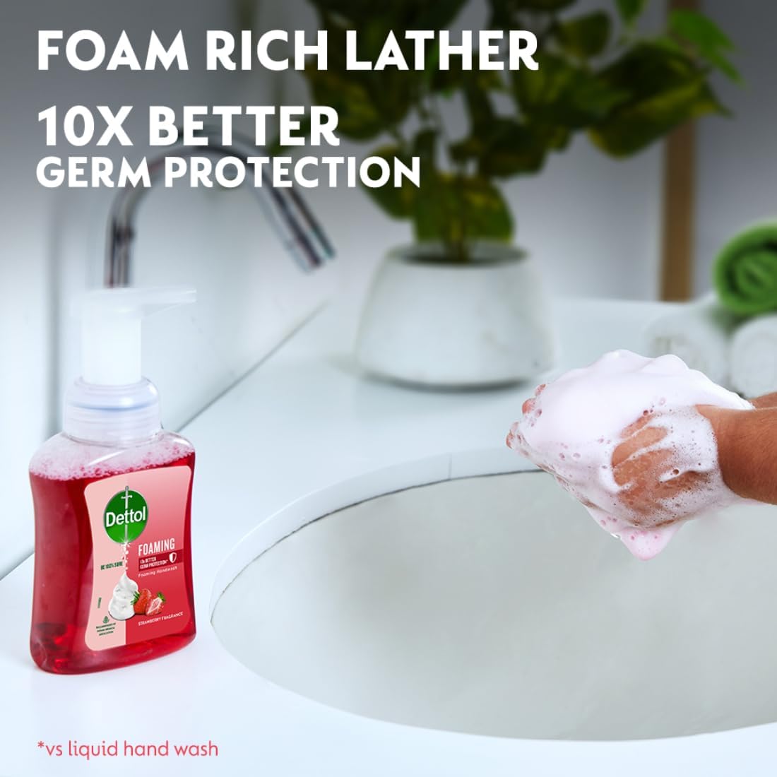 Dettol Foaming Hand Wash Pump with Refill - Strawberry Scent (250ml + 200ml) 2-Pack | Antibacterial Rich Foam Handwash | Moisturizing & Gentle on Skin | Perfect for Home, Office & Travel Hygiene