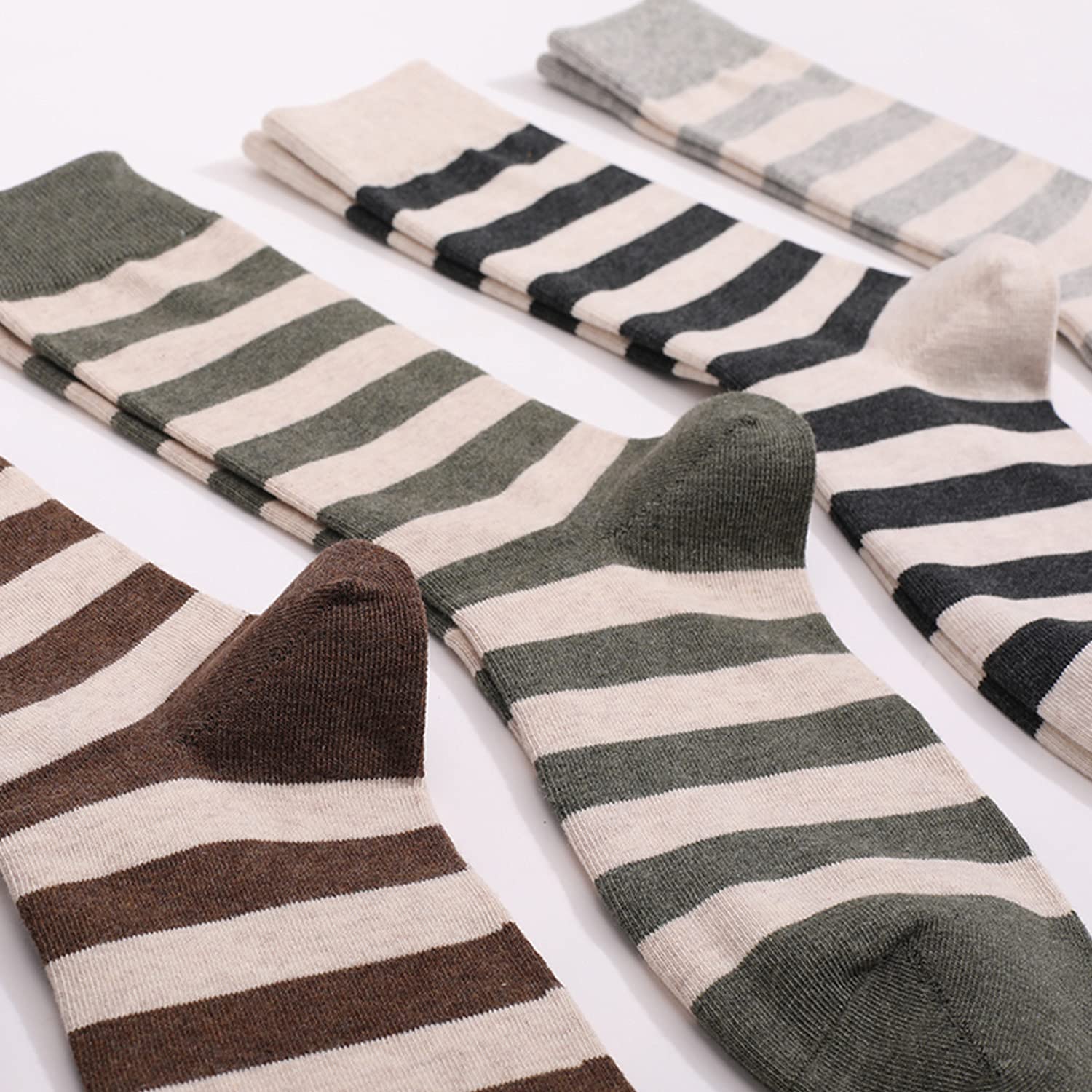 DRASEX Men's Colorful Cotton Crew Dress Socks - Funky Patterned Casual Socks for Work, Office & Daily Wear