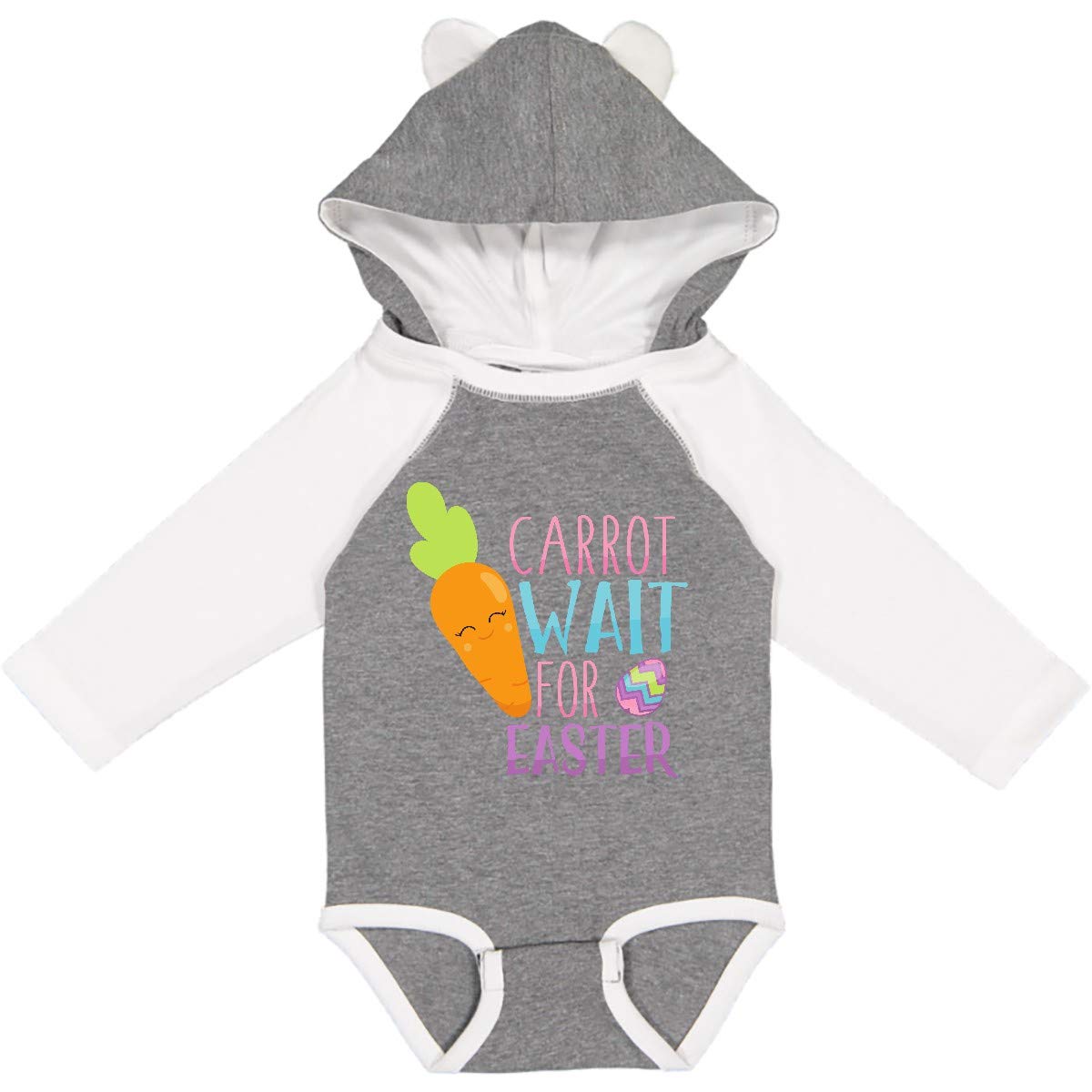 Easter Egg Long Sleeve Baby Bodysuit - Cute Carrot Print for Easter Celebrations