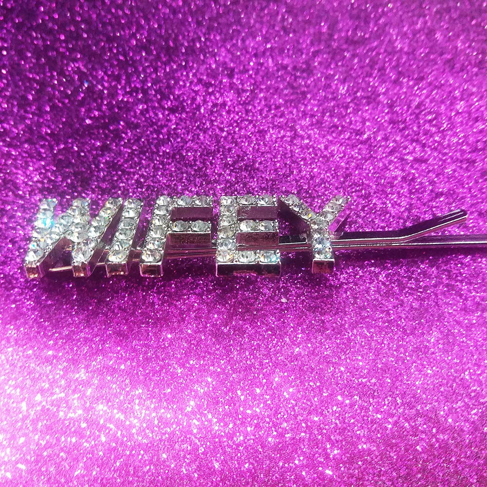 Blingbling WIFEY Hair Clips - Rhinestone Letters Hairpins for Women | Wedding & Party Accessories