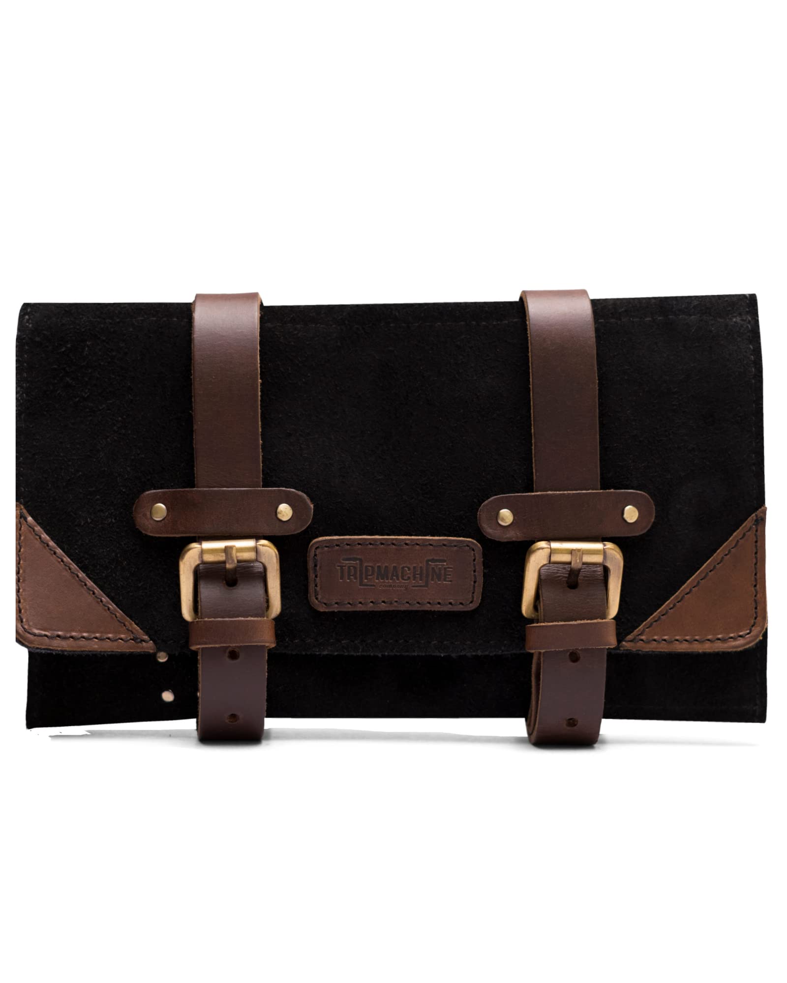 Trip Machine Company Leather Tool Roll - Black Tobacco - Durable & Stylish Organizer for Wrenches, Screwdrivers & DIY Tools - Perfect for Mechanics, Craftsmen & Workshop Use