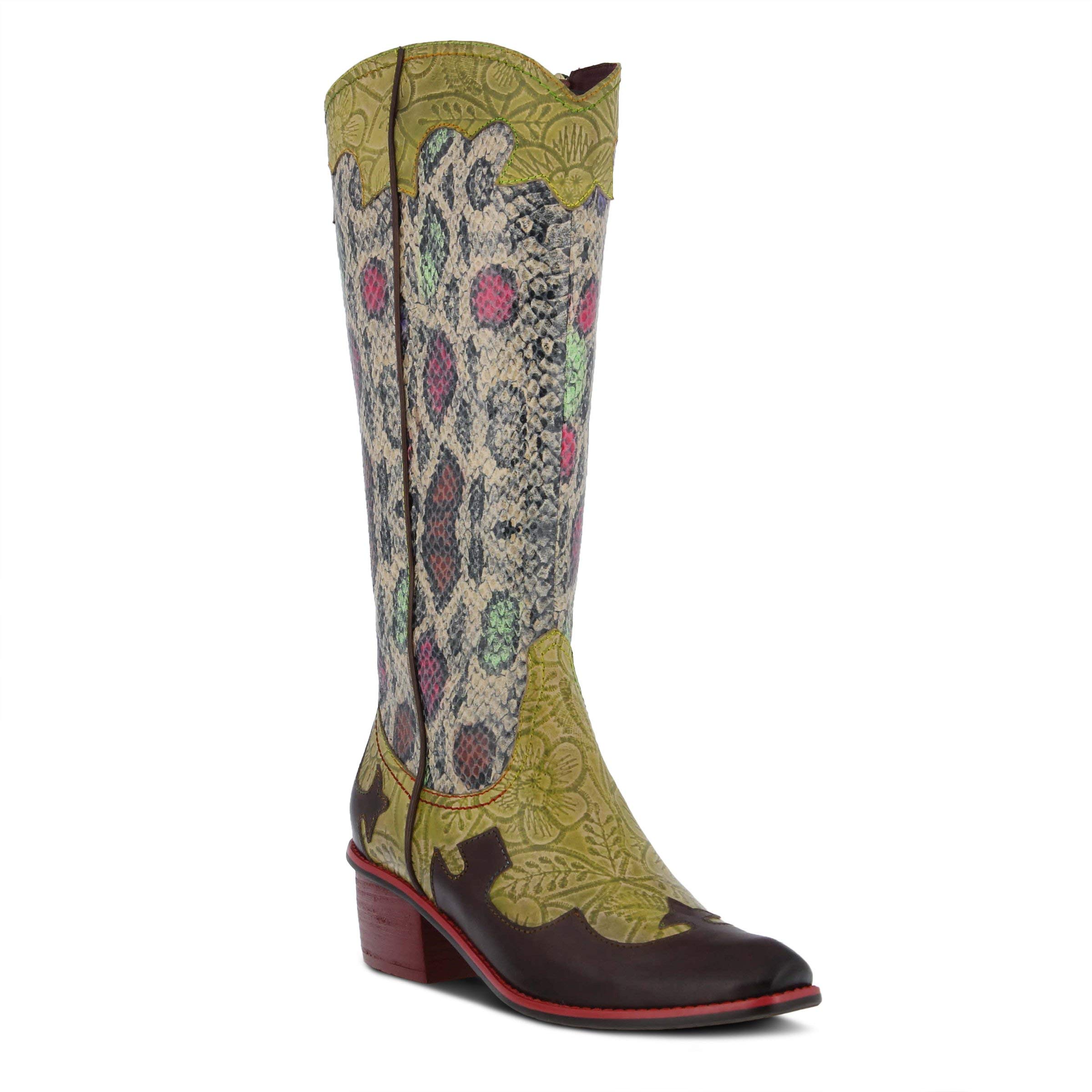 L'Artiste Spring Step Women's Rodeo Boots - Western Cowgirl Boots for Women, Comfortable Leather Ankle Booties with Stylish Embroidery | Perfect for Country Dancing, Rodeo Events & Casual Outfits